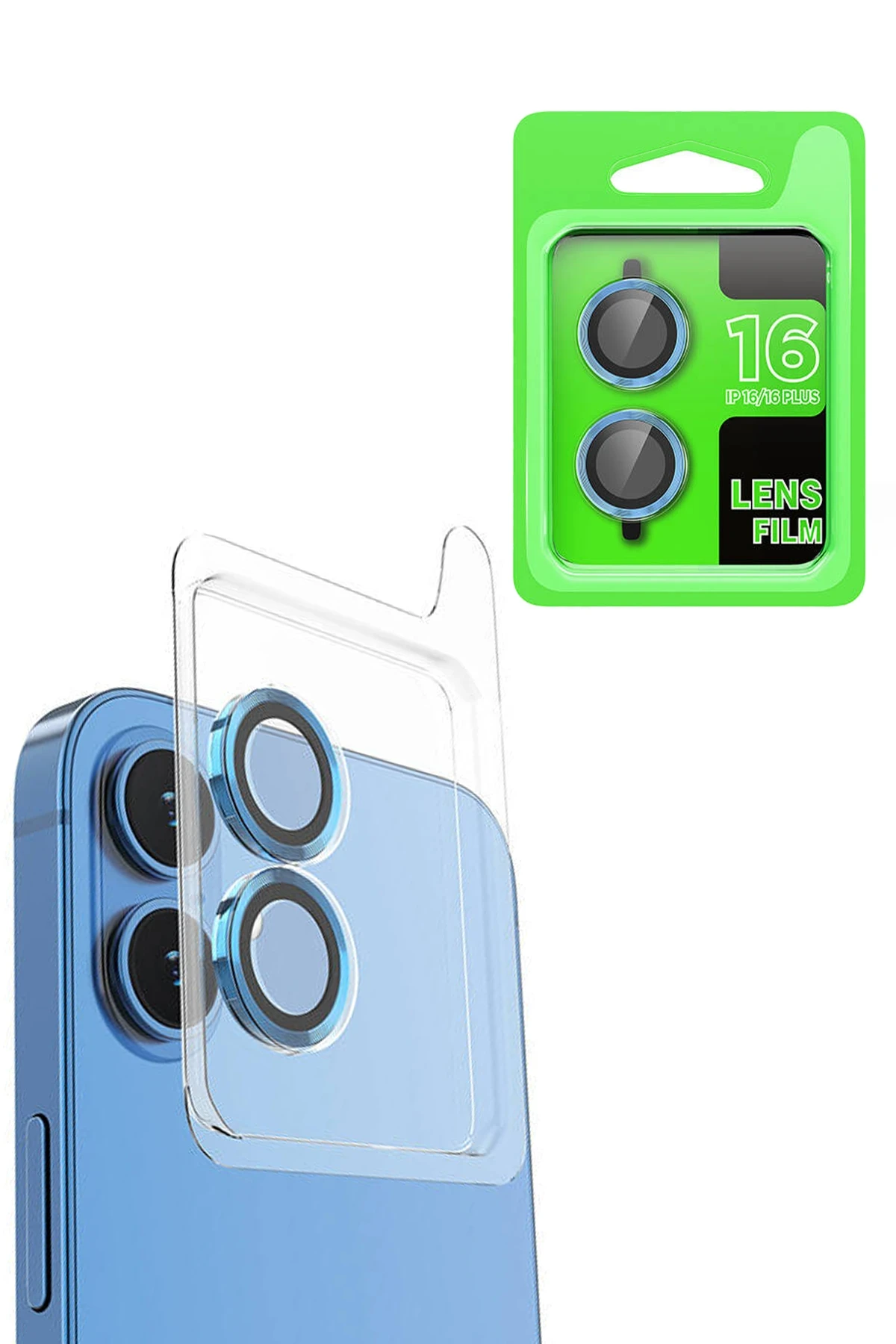 Newface iPhone 16 Raze Metal Kamera Lens - Lacivert