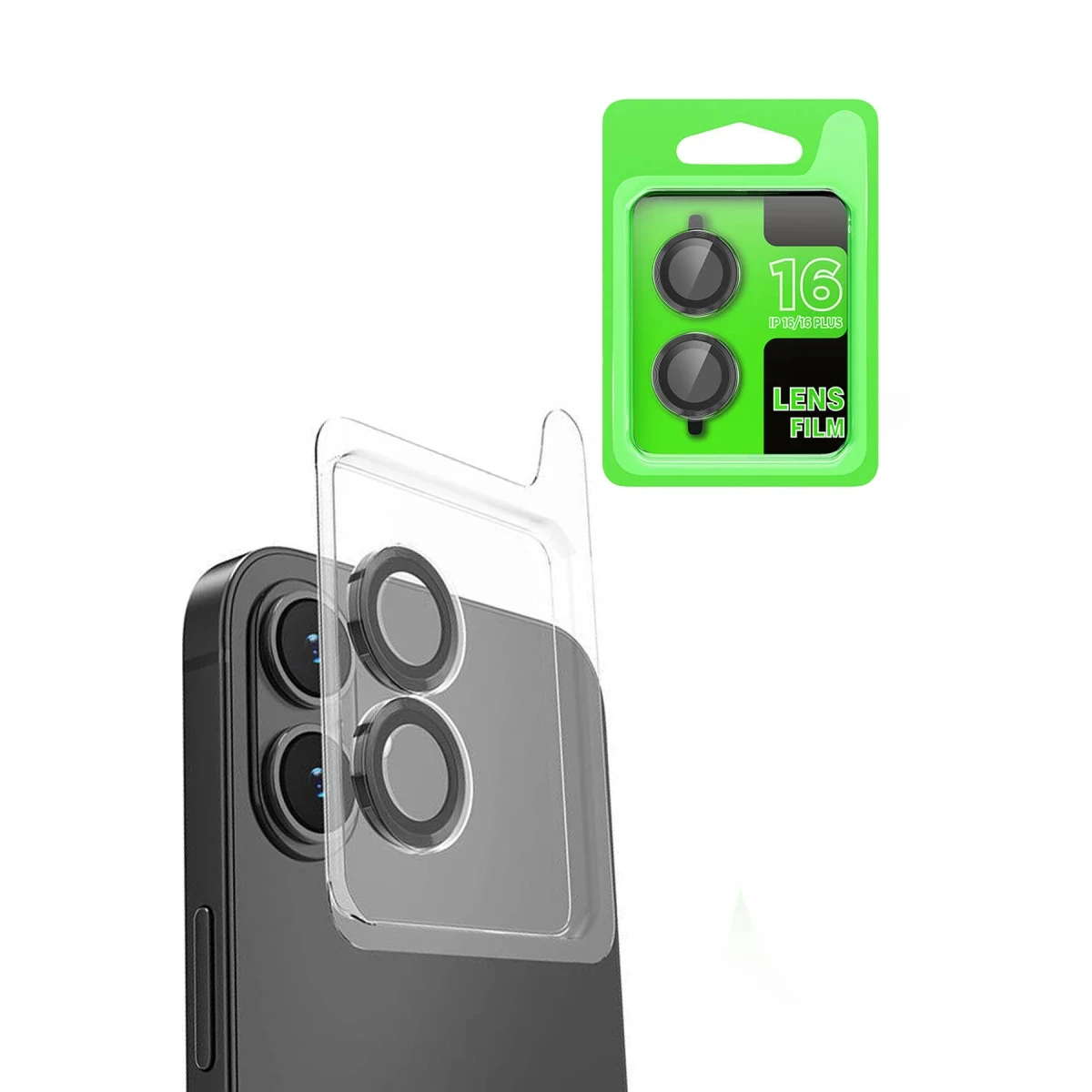 Newface Apple iPhone 16 Plus Raze Metal Kamera Lens - Siyah — görsel 2