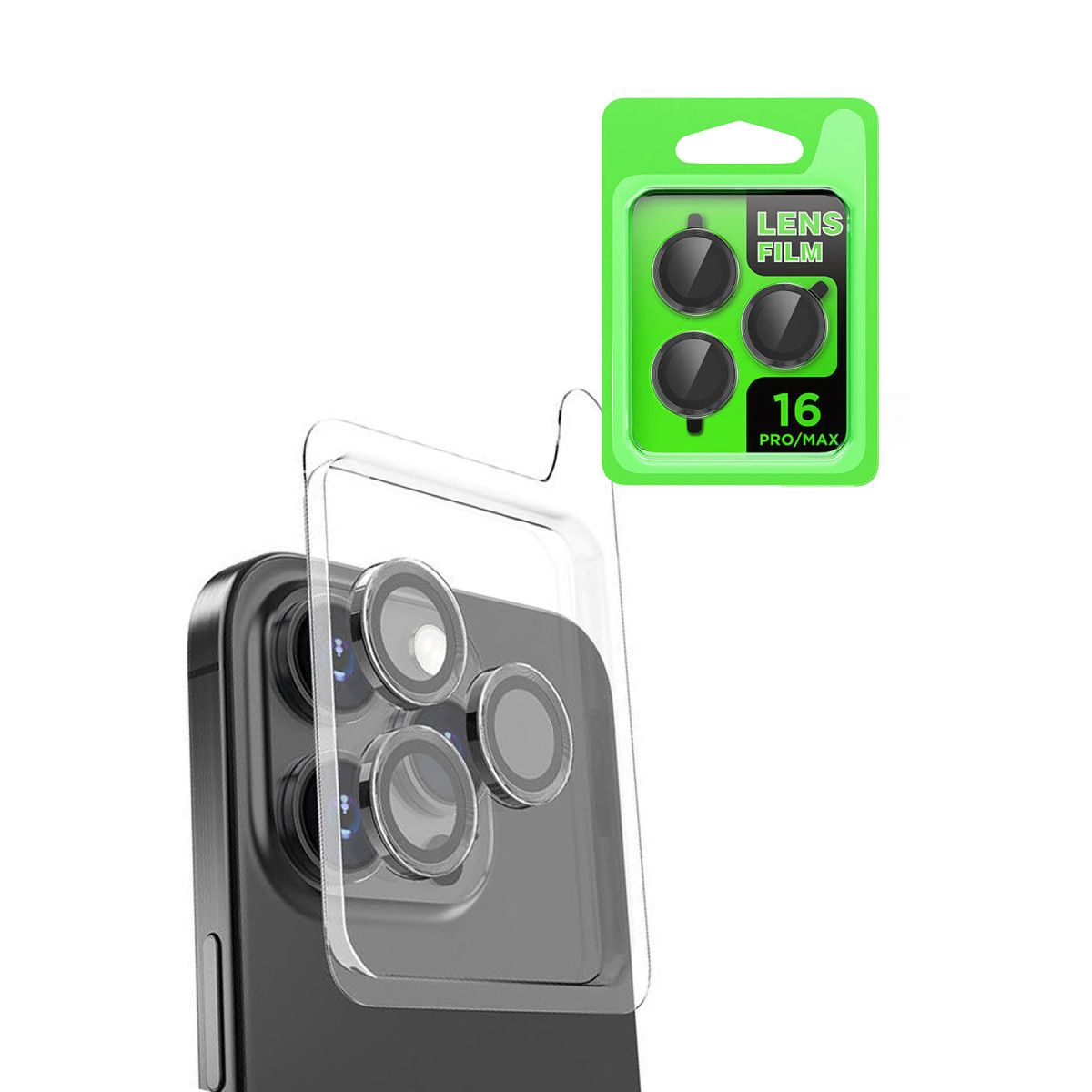 Newface Apple iPhone 16 Pro Raze Metal Kamera Lens - Siyah — görsel 3