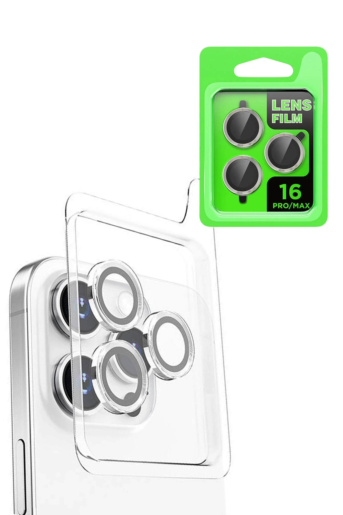 Newface iPhone 16 Pro Raze Metal Kamera Lens - Beyaz