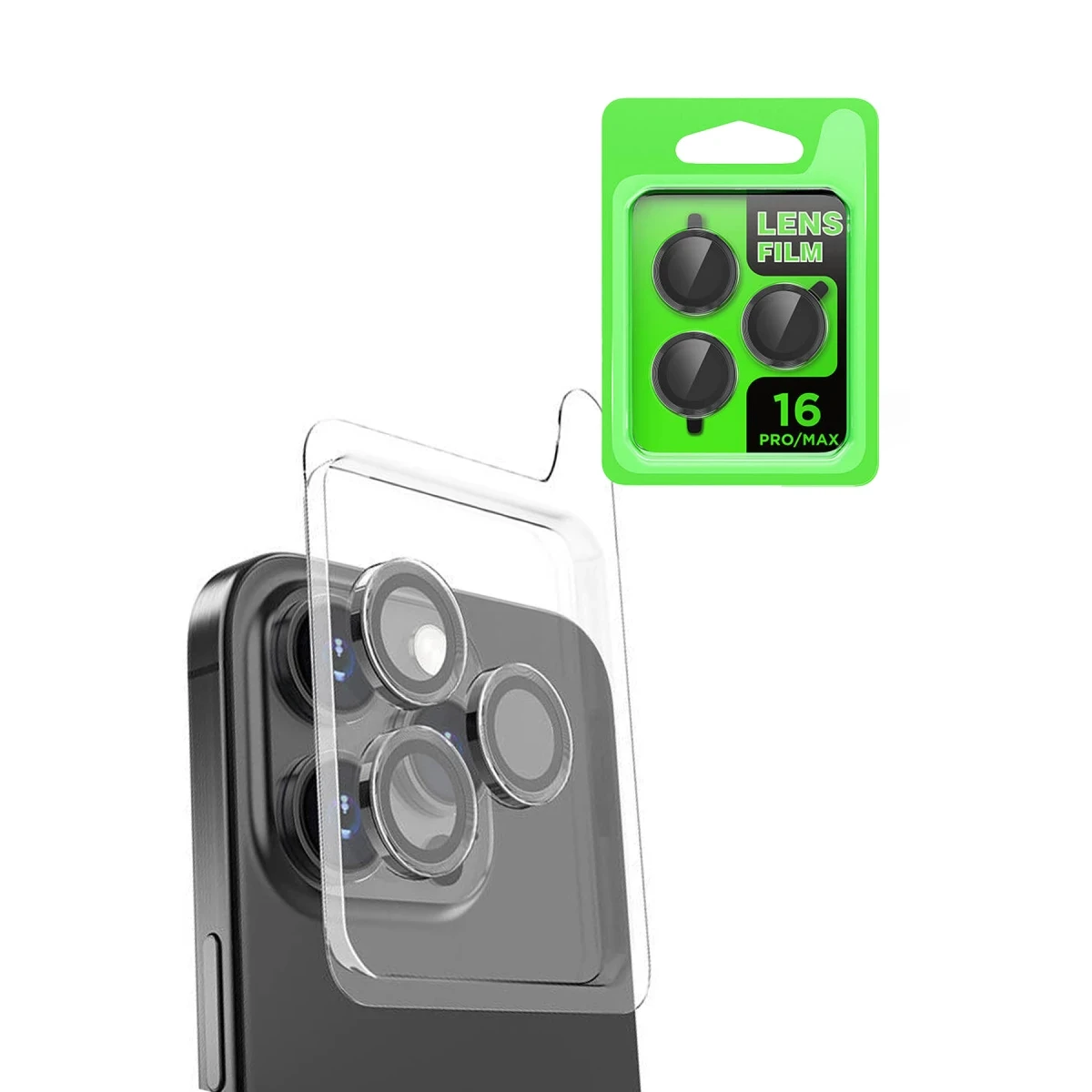 Newface Apple iPhone 16 Pro Max Raze Metal Kamera Lens - Siyah — görsel 2