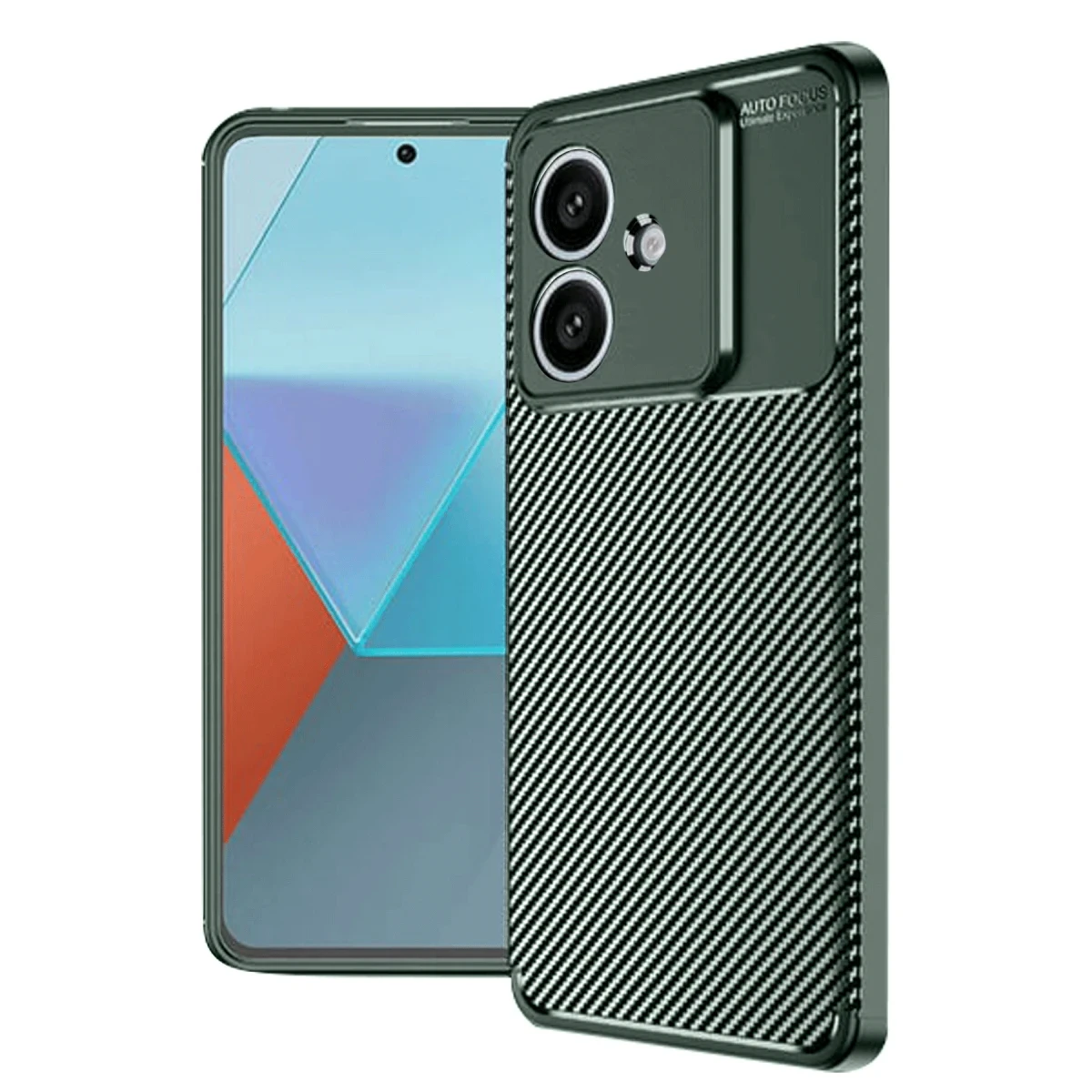Newface Oppo A3 Kılıf Auto Focus Karbon Kapak - Koyu Yeşil