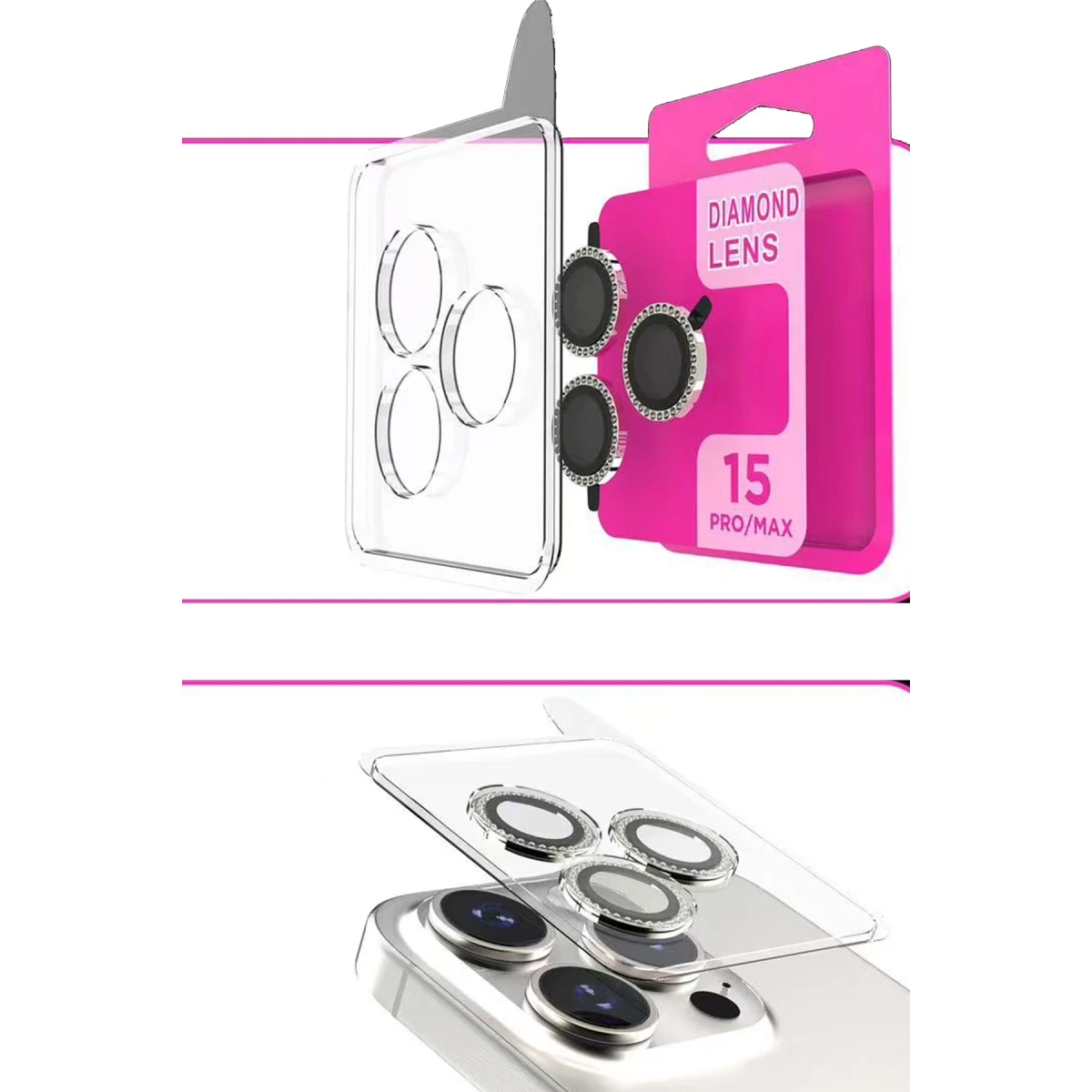 Newface Apple iPhone 15 Pro Rock Metal Kamera Lens - Siyah — görsel 6