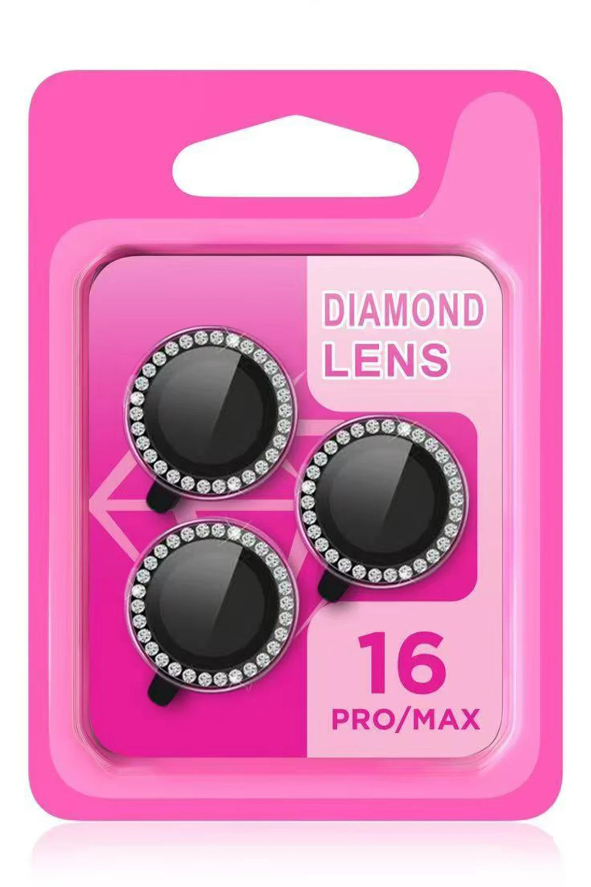 Newface Apple iPhone 16 Pro Max Rock Metal Kamera Lens - Siyah