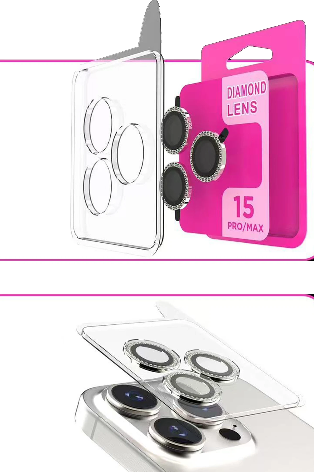 Newface Apple iPhone 16 Pro Max Rock Metal Kamera Lens - Siyah — görsel 3
