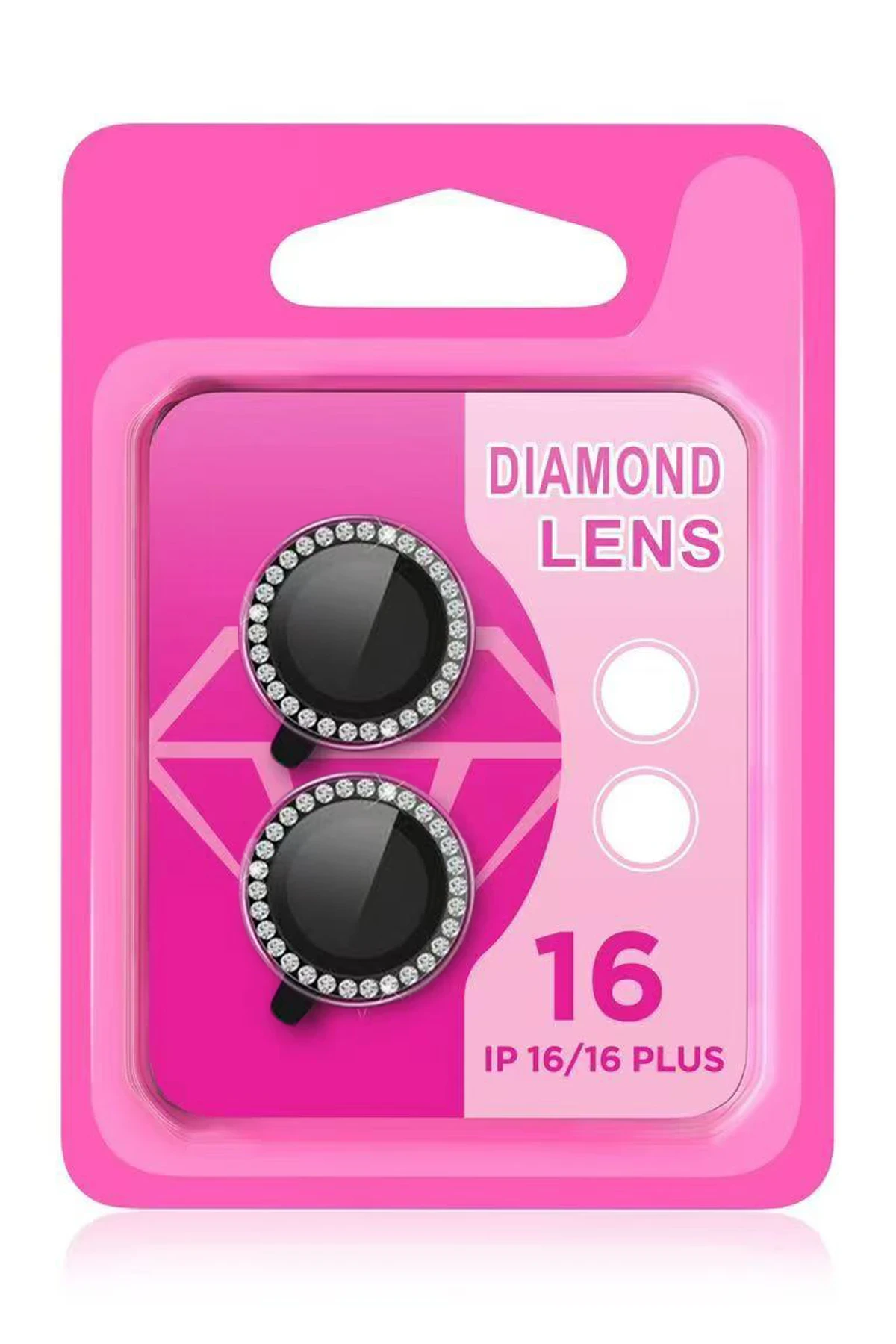 Newface Apple iPhone 16 Rock Metal Kamera Lens - Siyah