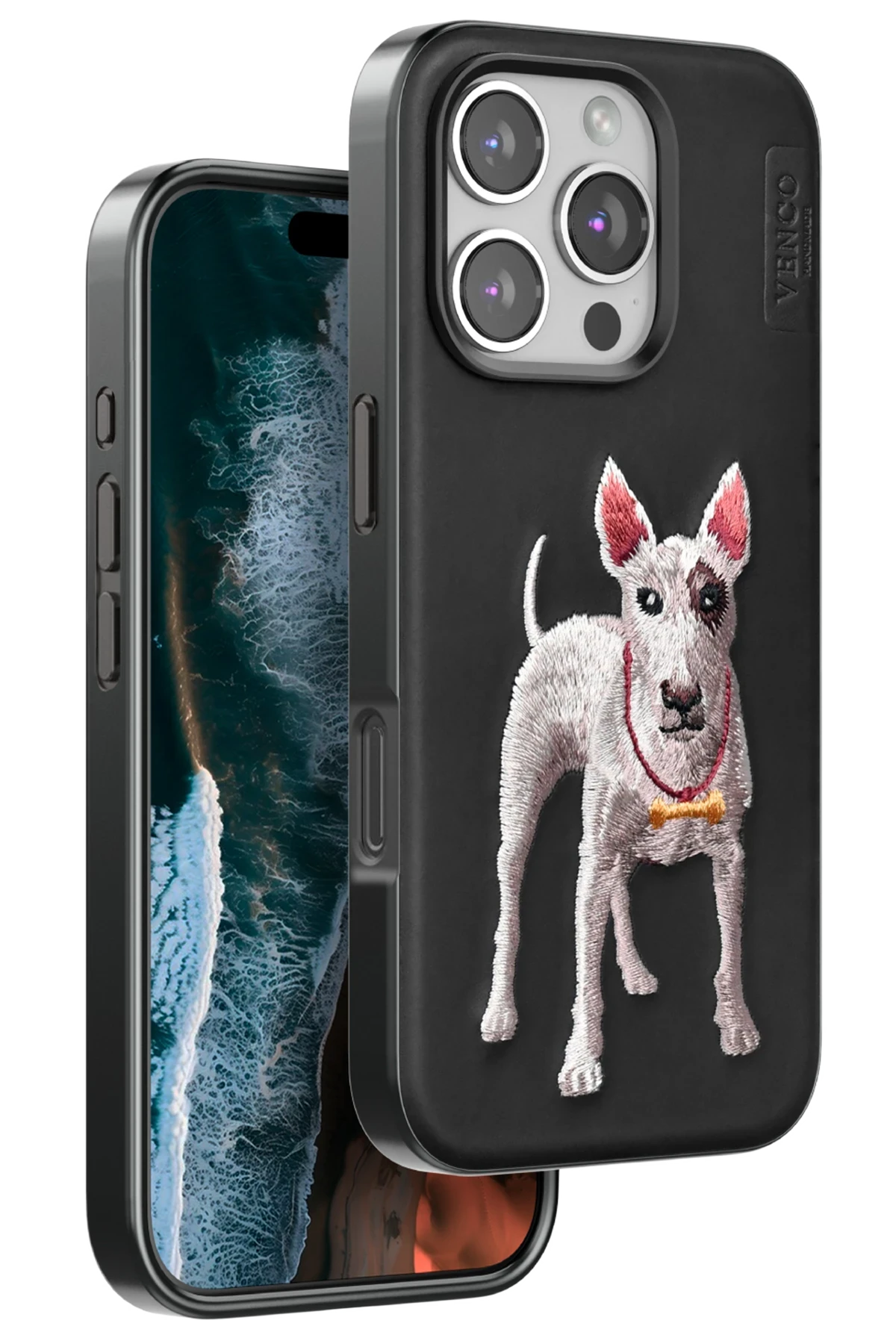Venco iPhone 16 Pro Max Perma Desenli Kapak - Siyah