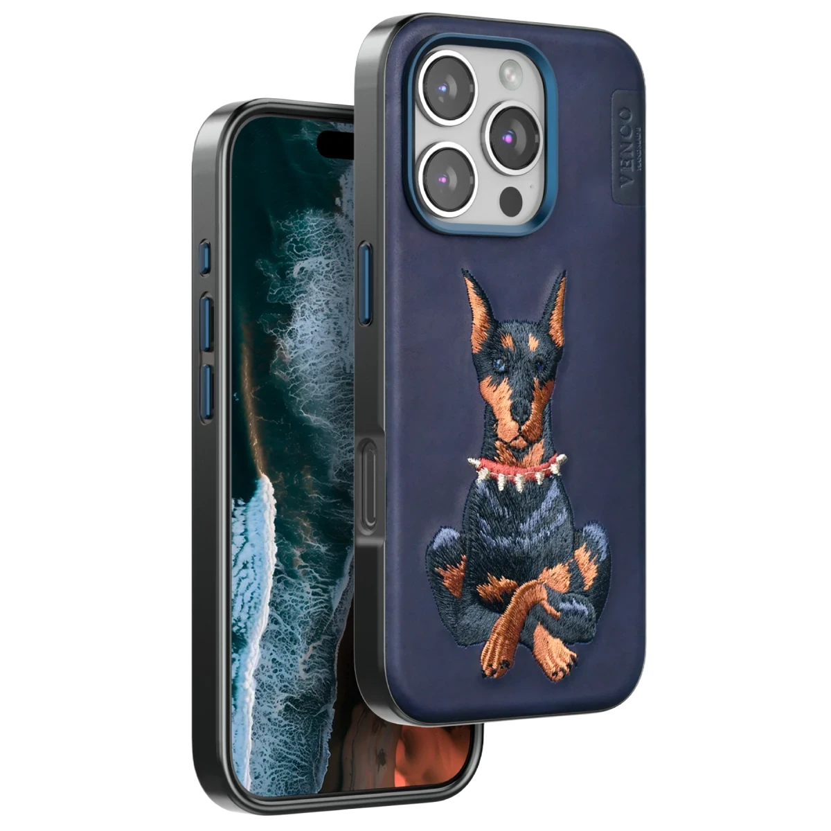 Venco Apple iPhone 16 Pro Perma Desenli Kapak - Lacivert