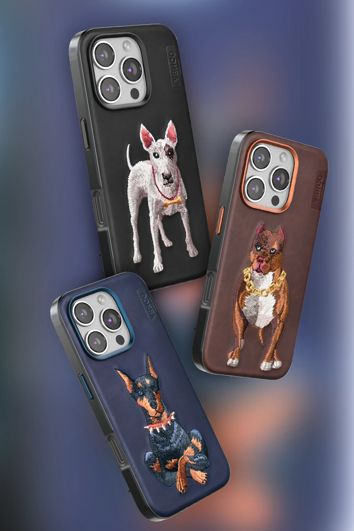 Venco iPhone 16 Pro Perma Desenli Kapak - Lacivert