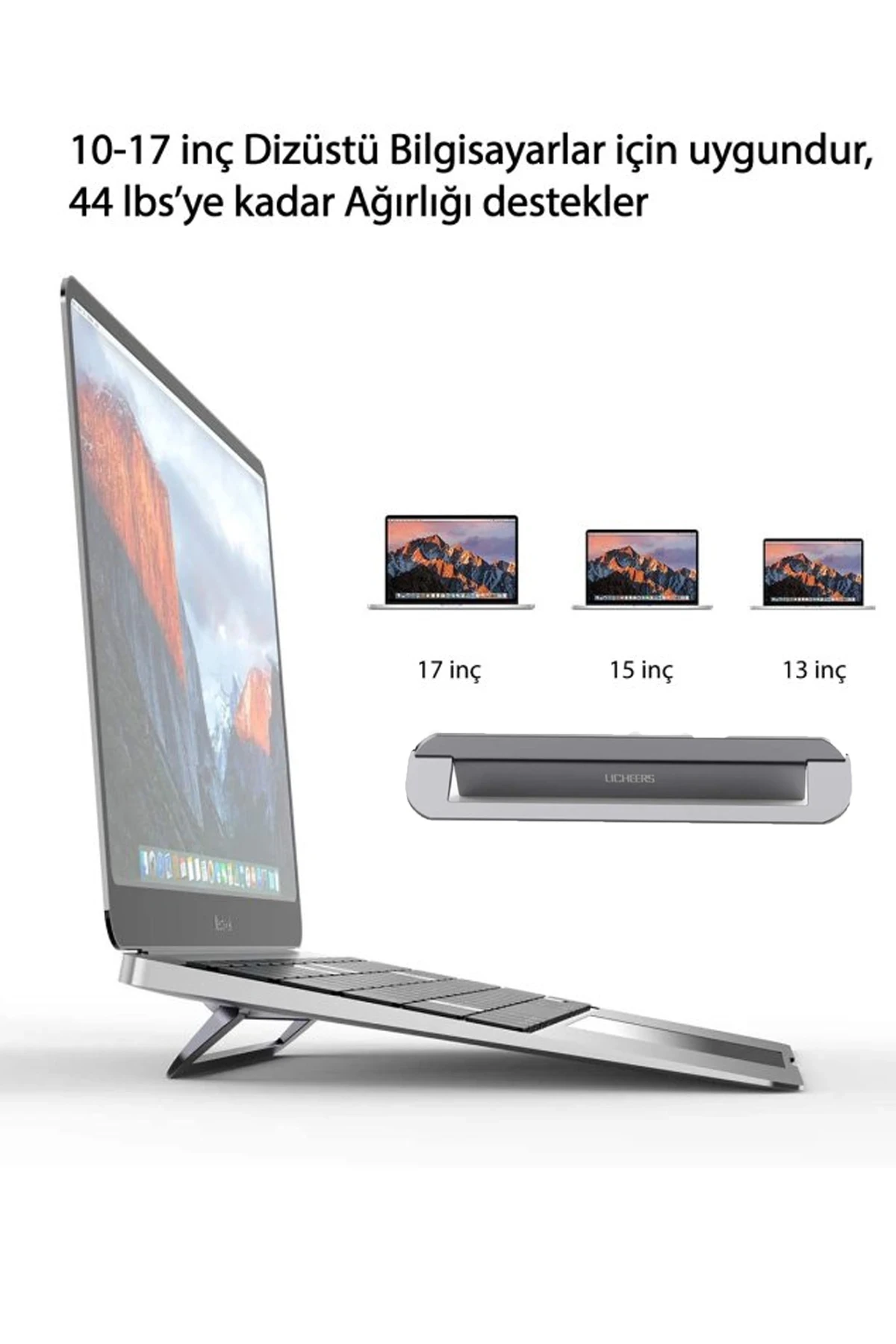 Newface LC 344 Ayarlanabilir Laptop Telefon Tutucu - Gümüş — görsel 2