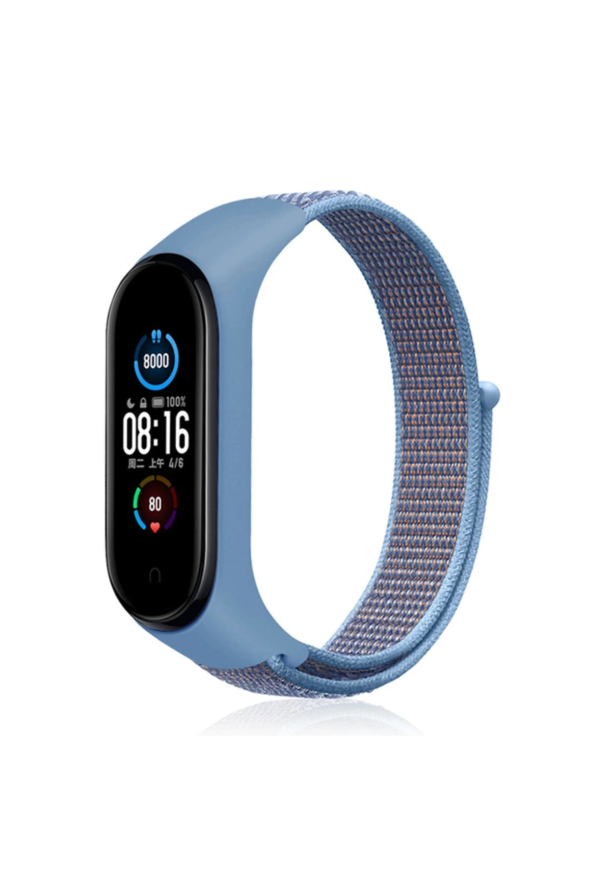 Newface Xiaomi Mi Band 6 Hasırlı Cırtcırtlı Kordon - Mavi
