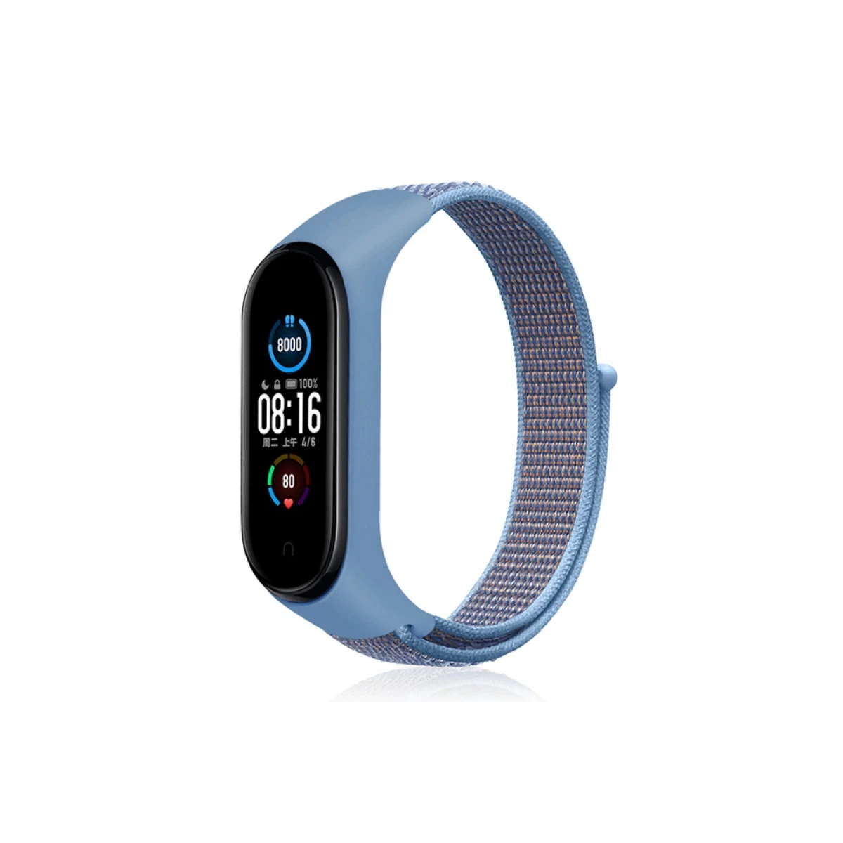 Newface Xiaomi Mi Band 6 Hasırlı Cırtcırtlı Kordon - Mavi — görsel 2