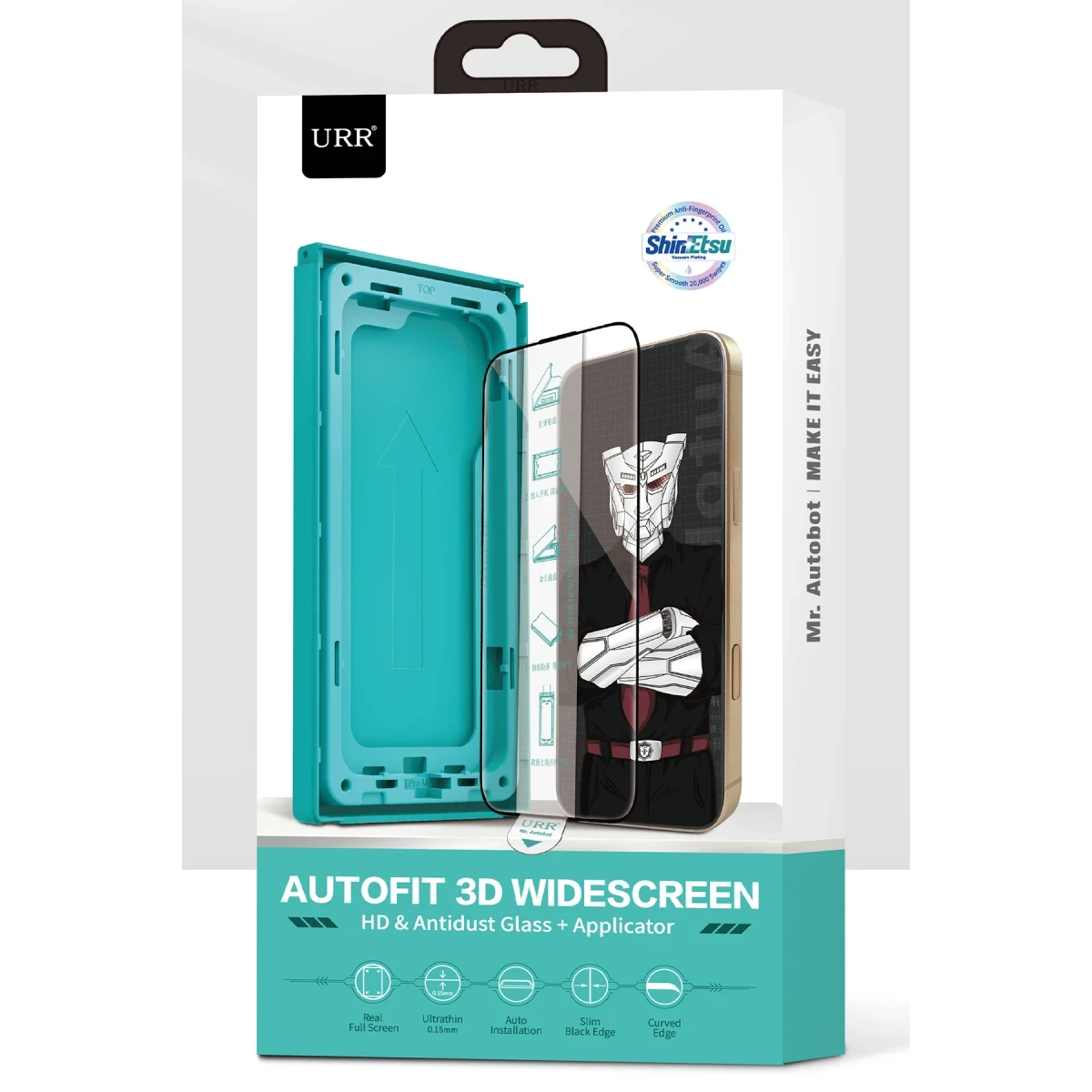 URR Apple iPhone 16 Pro Max AutoFit 3D WideScreen Cam Ekran Koruyucu - Siyah
