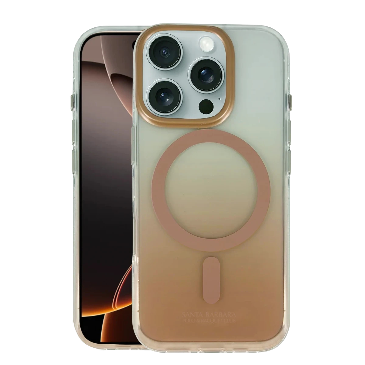 Santa Barbara Polo Racquet Club Apple iPhone 16 Pro Augus Magsafe Kapak - Gold