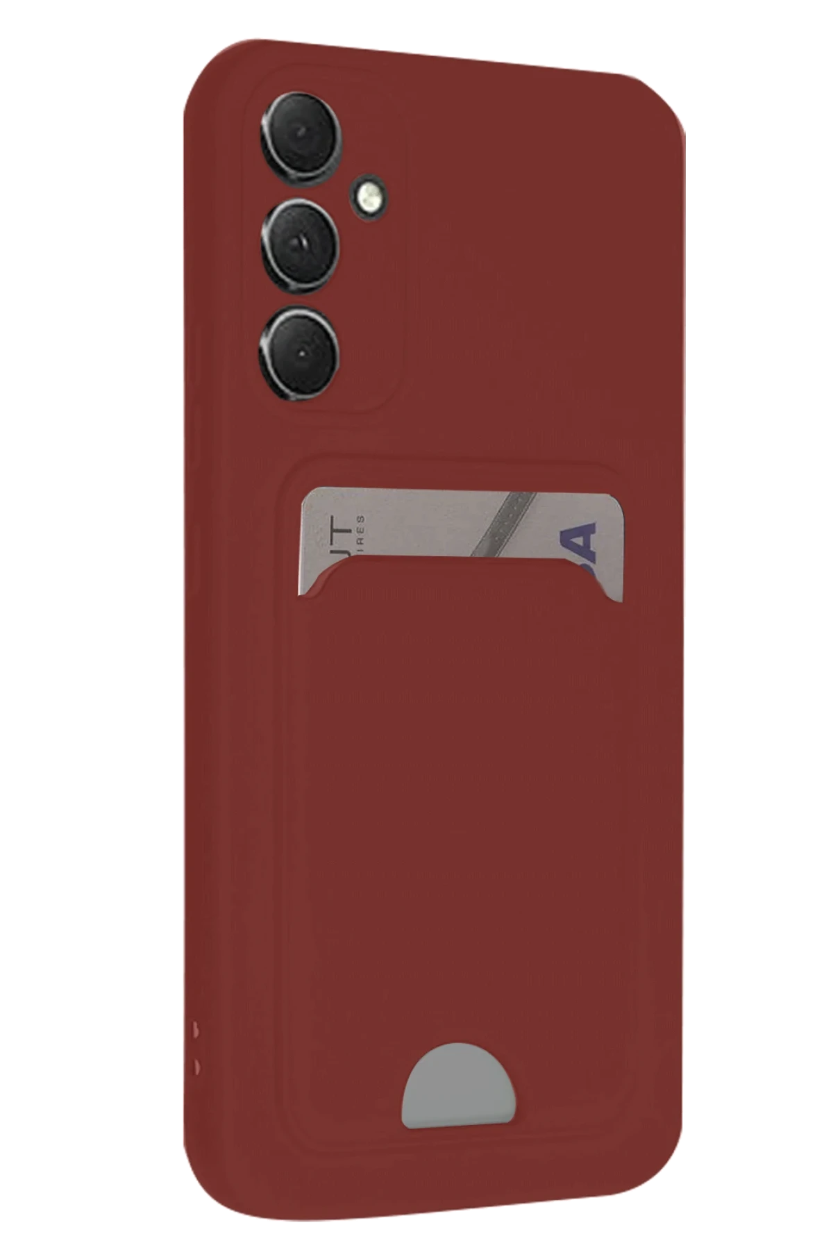 Newface Samsung Galaxy A16 5G Kılıf Kelvin Kartvizitli Silikon - Bordo