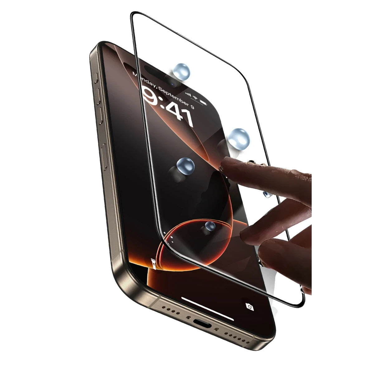 Keephone Apple iPhone 16 Pro UltraCurve HD 3D Cam Ekran Koruyucu - Siyah