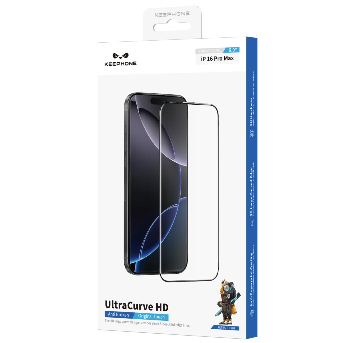 Keephone Apple iPhone 16 Pro UltraCurve HD 3D Cam Ekran Koruyucu - Siyah