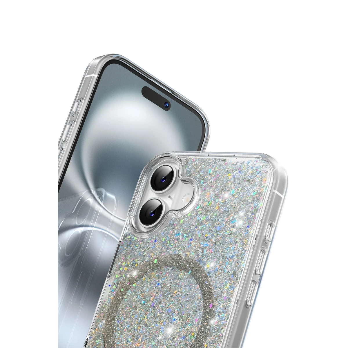 Keephone Apple iPhone 16 Interstellar Glitter Magsafe Kılıf - Mor