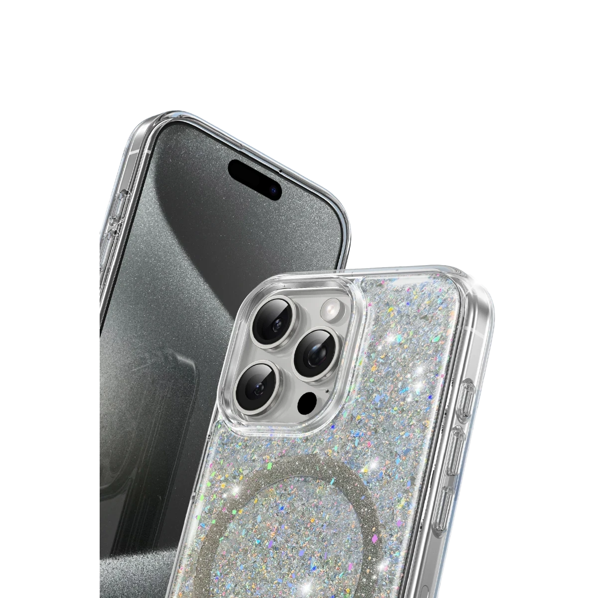 Keephone Apple iPhone 16 Pro Interstellar Glitter Magsafe Kılıf - Mor