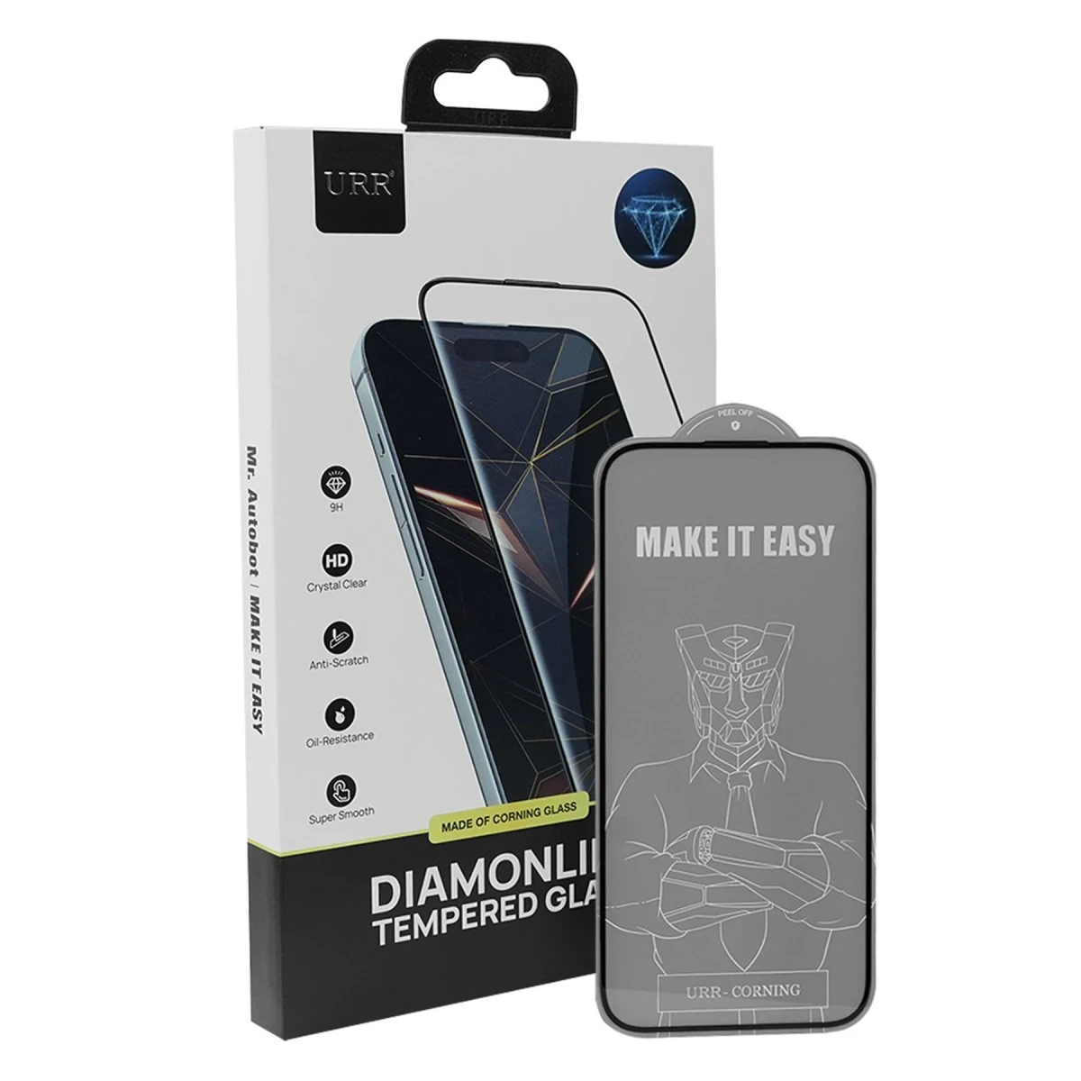 URR Apple iPhone 16 Pro Max Diamonlike Corning Glass 3X Shatterproof Sapphire Cam Ekran Koruyucu - Siyah