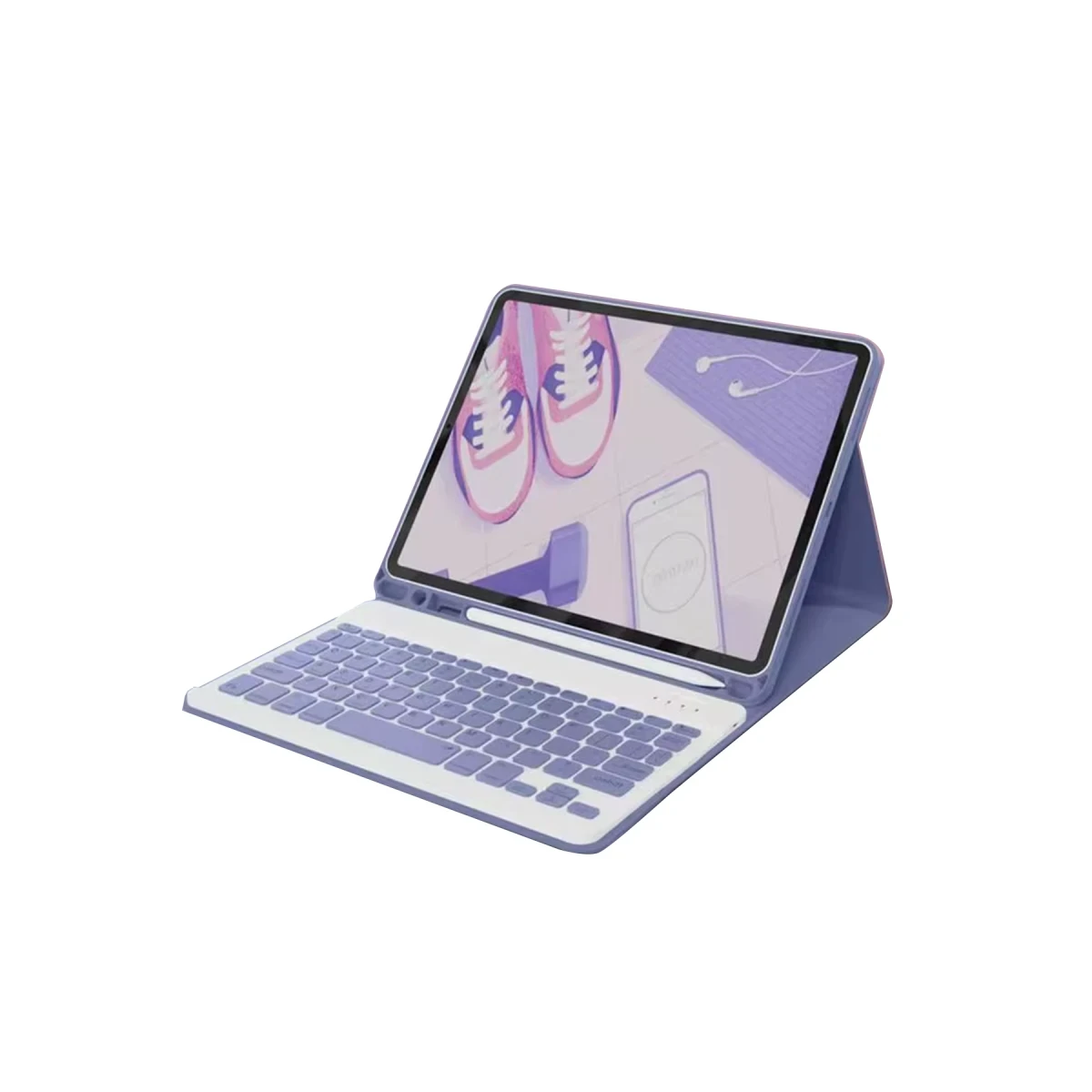 Newface Apple iPad Pro 11 (2022) Kılıf KC01 Smart Klavyeli Tablet Kılıfı - Derin Mor