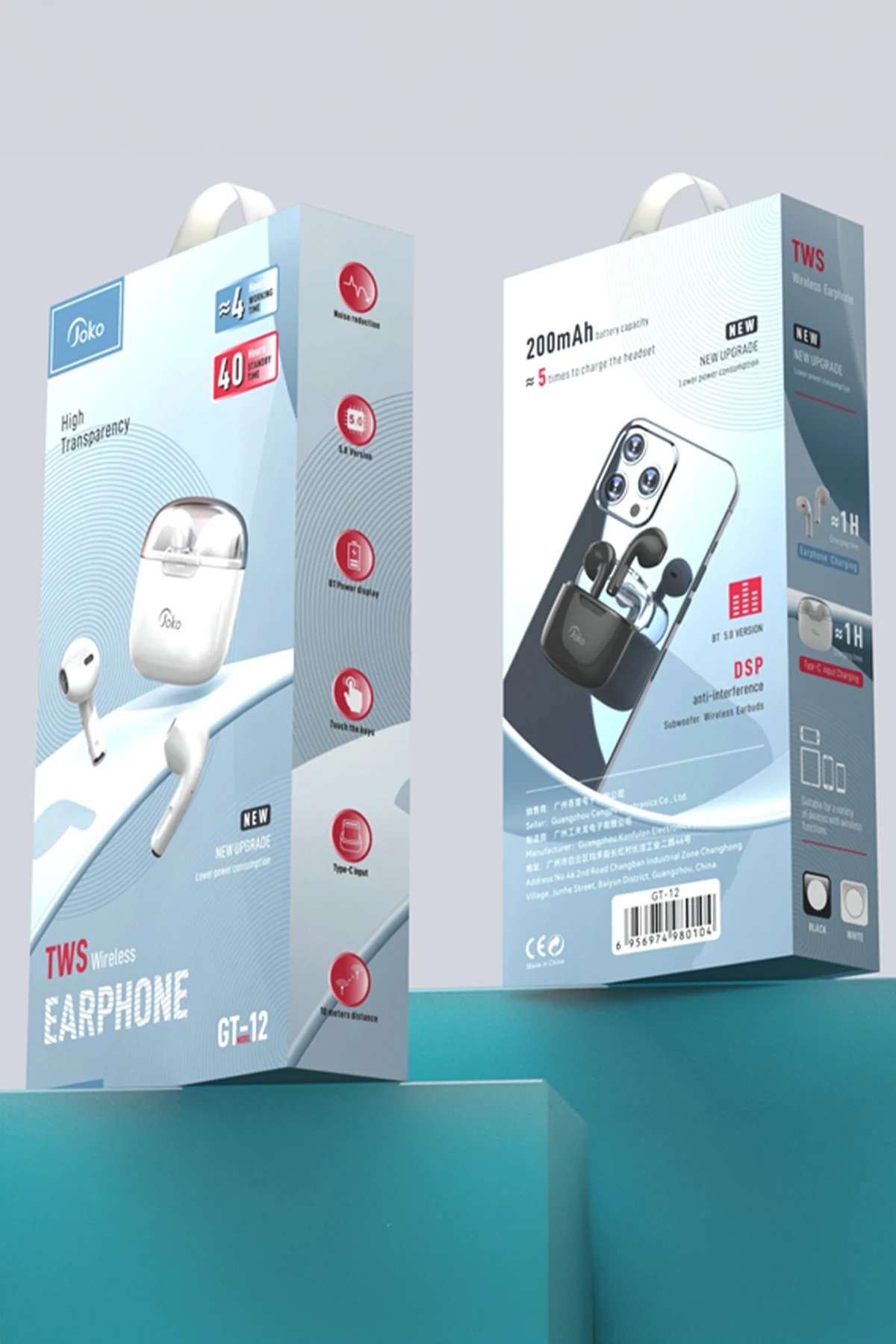 Konfulon GT12 Kablosuz Airpods Kulaklık - Siyah — görsel 5