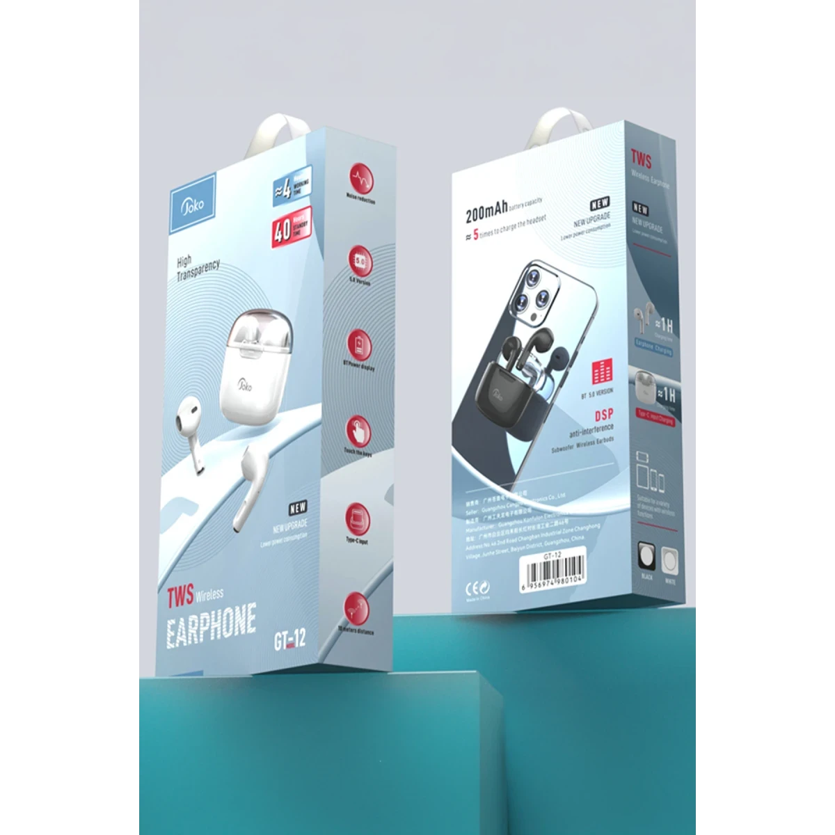 Konfulon GT12 Kablosuz Airpods Kulaklık - Siyah — görsel 10