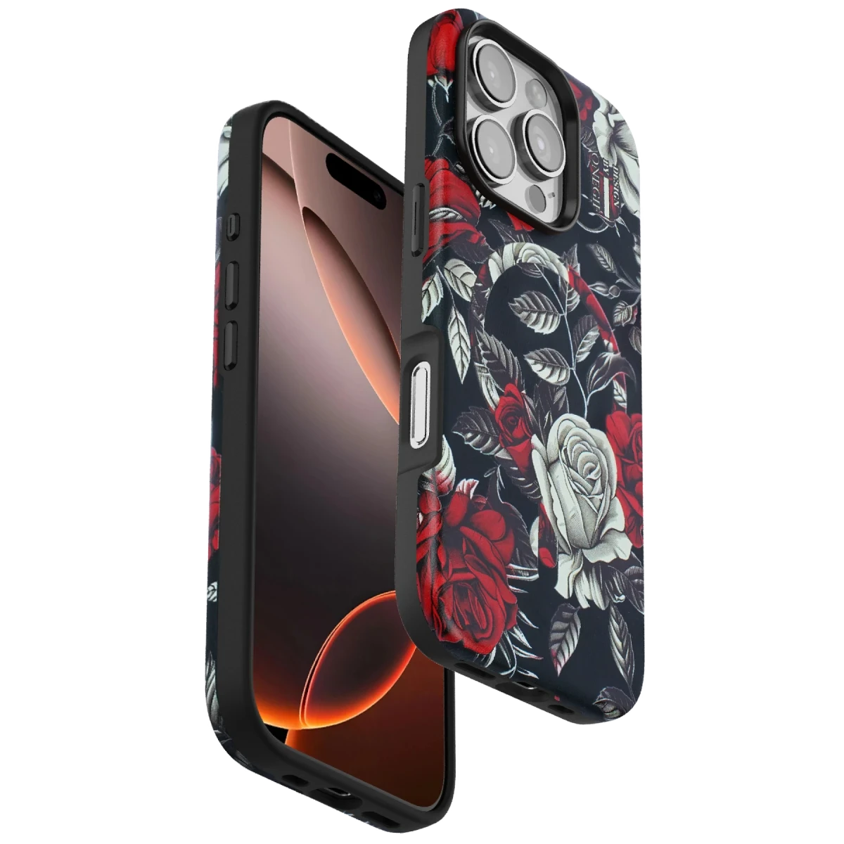 Onegif Apple iPhone 16 Pro Max Flower Series Magsafe Kapak - Siyah