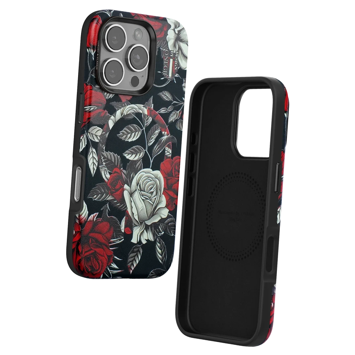 Onegif Apple iPhone 16 Pro Max Flower Series Magsafe Kapak - Siyah