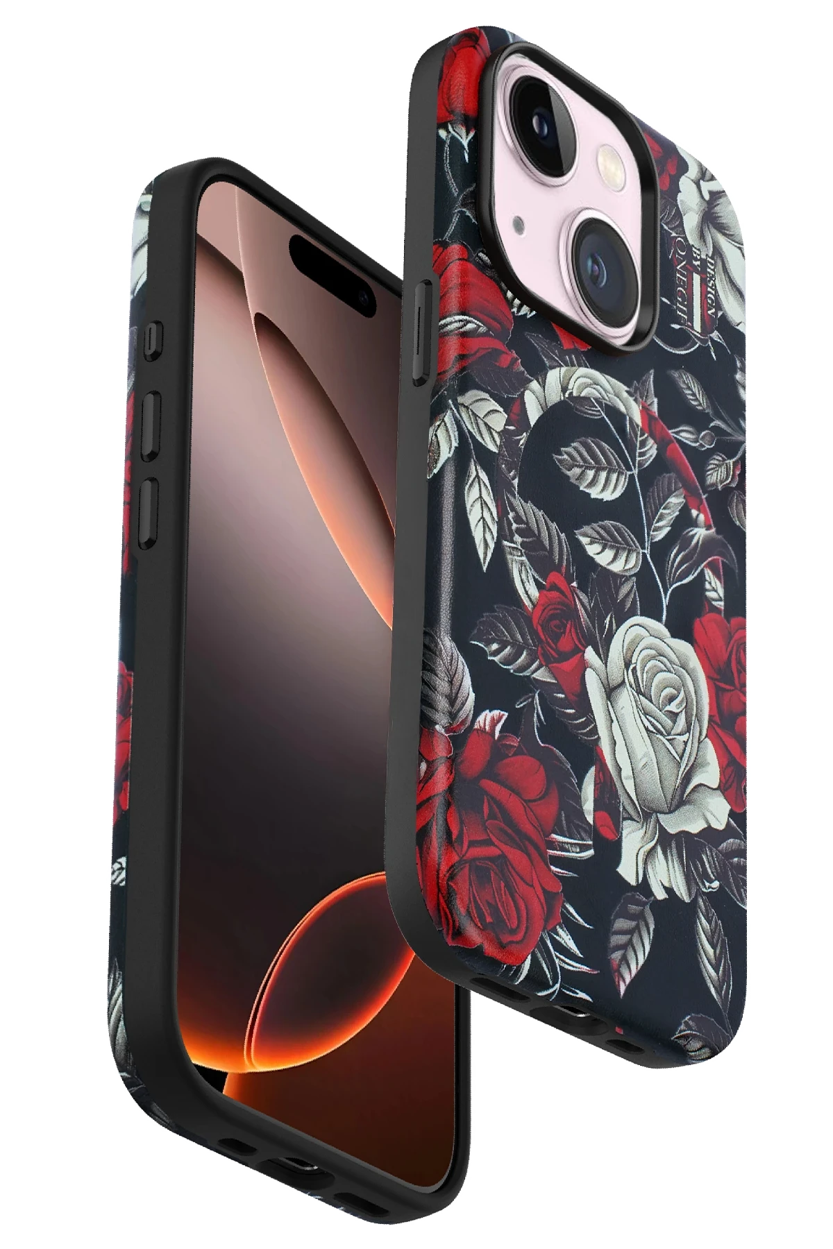 Onegif iPhone 15 Plus Flower Series Magsafe Kapak - Siyah