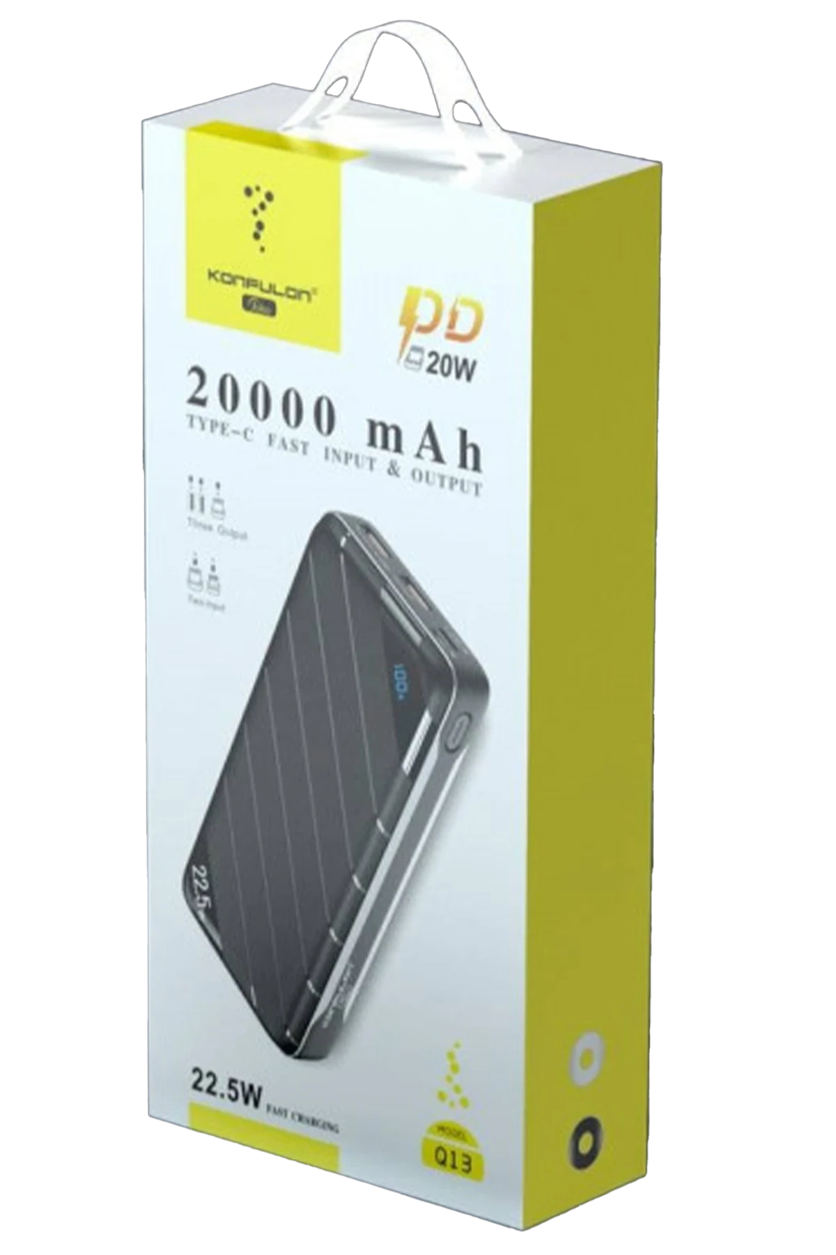 Konfulon Q13 Dijital Powerbank 20.000 mAh Hızlı Şarj - Beyaz — görsel 4