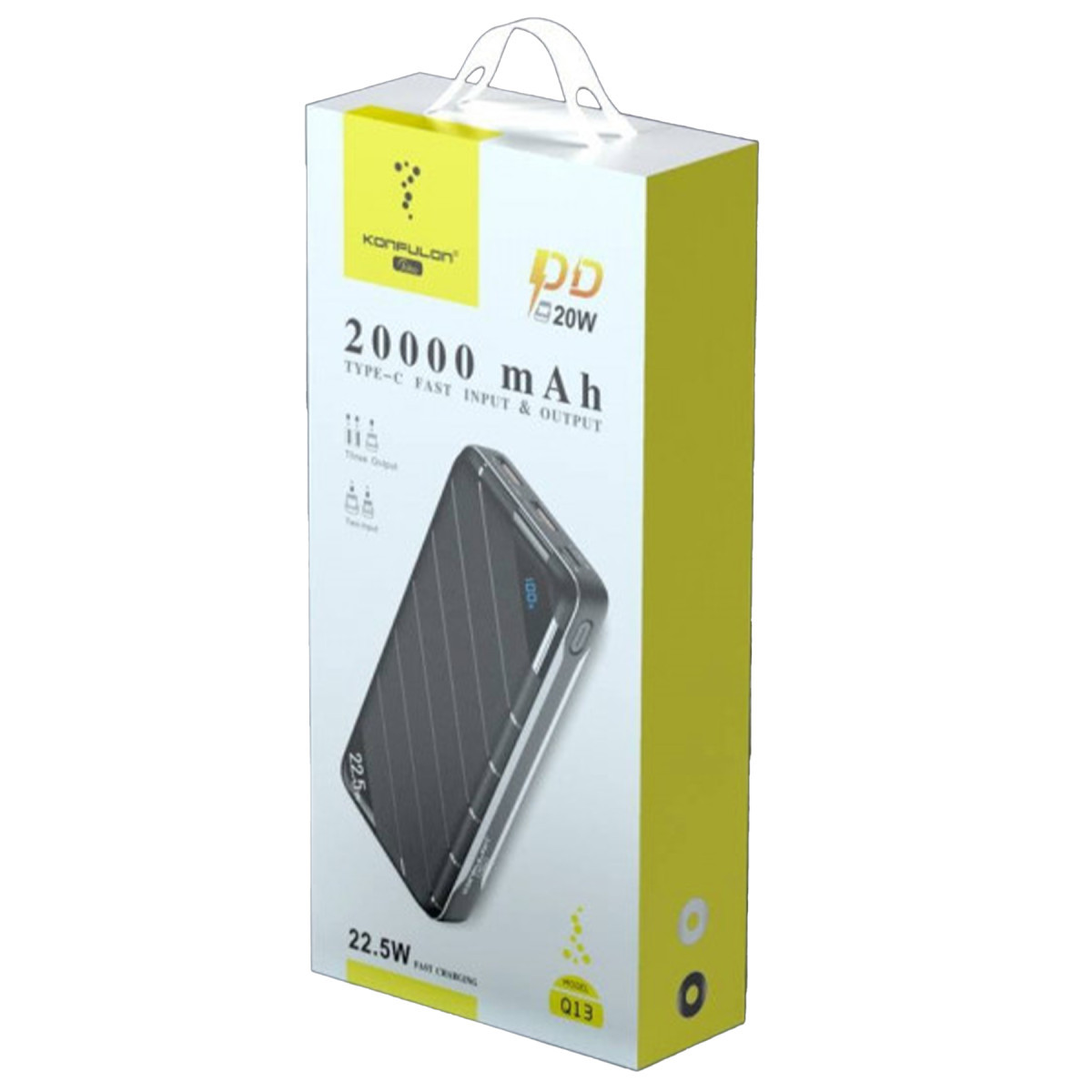 Konfulon Q13 Dijital Powerbank 20.000 mAh Hızlı Şarj - Beyaz — görsel 12