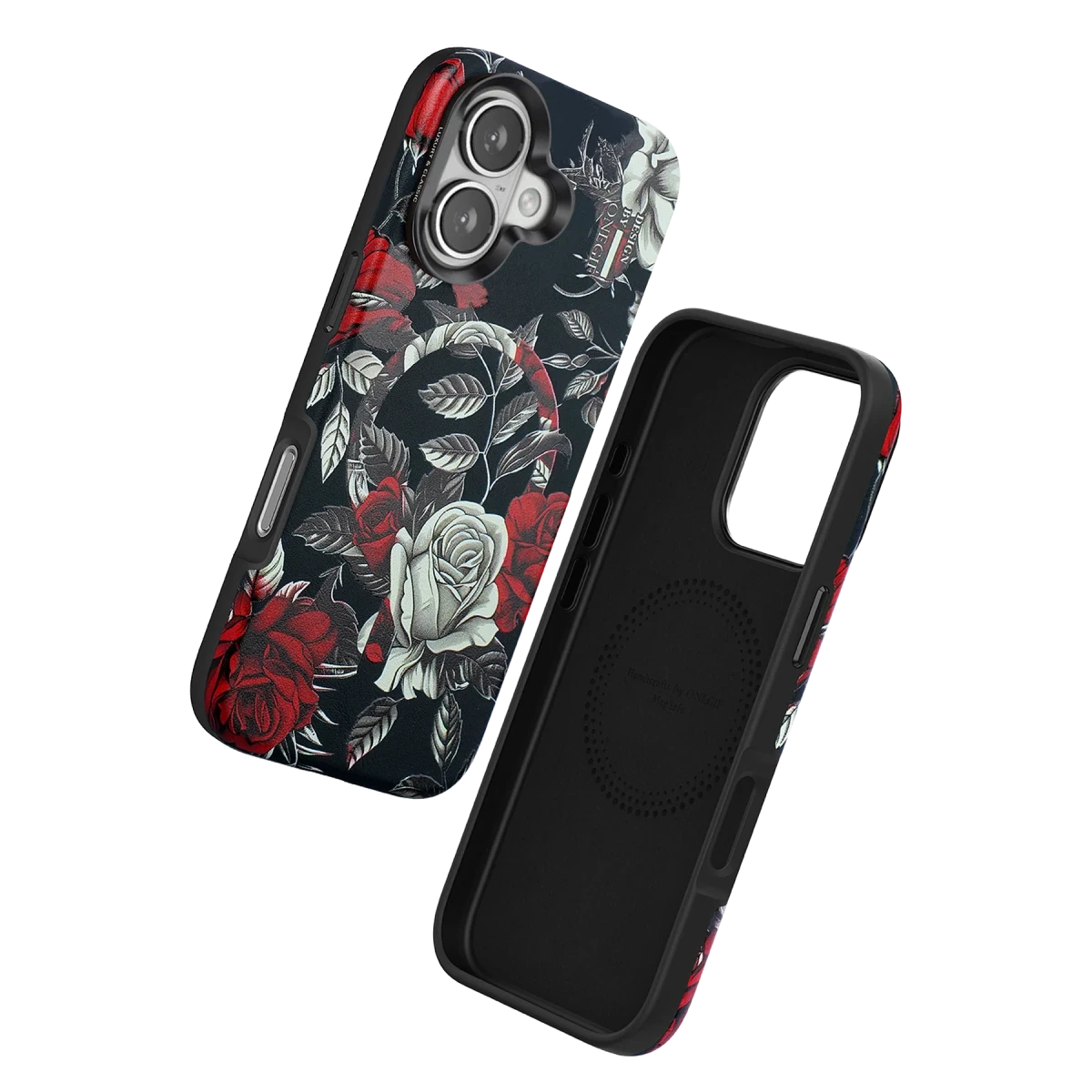 Onegif Apple iPhone 16 Flower Series Magsafe Kapak - Siyah