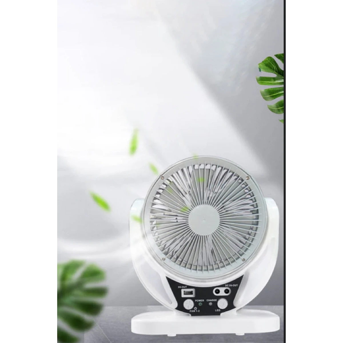Konfulon FS21 Led Işıklı Masaüstü Soğutma Fanı - Beyaz — görsel 6