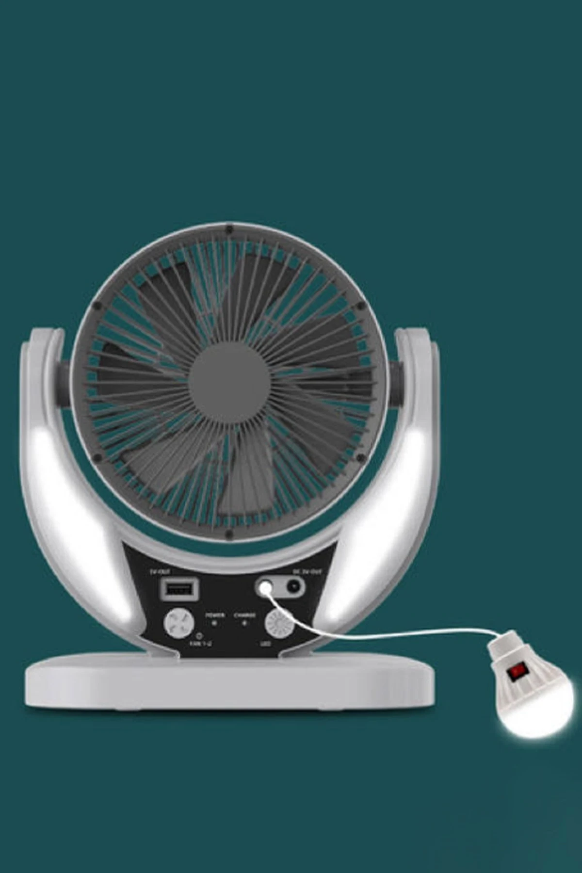 Konfulon FS21 Led Işıklı Masaüstü Soğutma Fanı - Beyaz — görsel 3