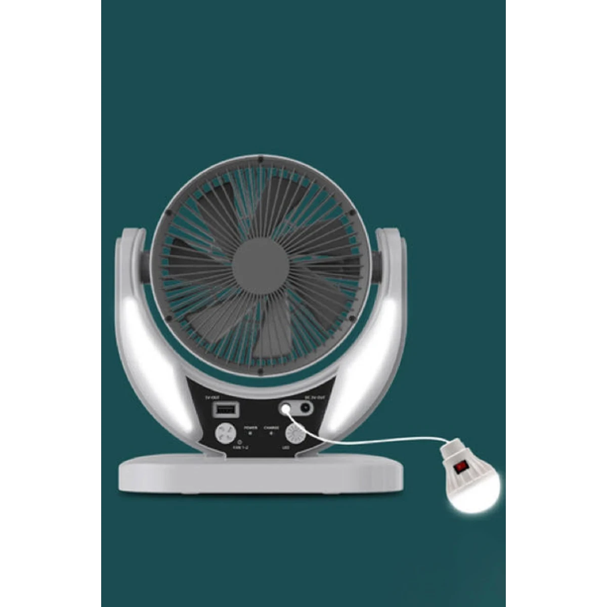 Konfulon FS21 Led Işıklı Masaüstü Soğutma Fanı - Beyaz — görsel 7
