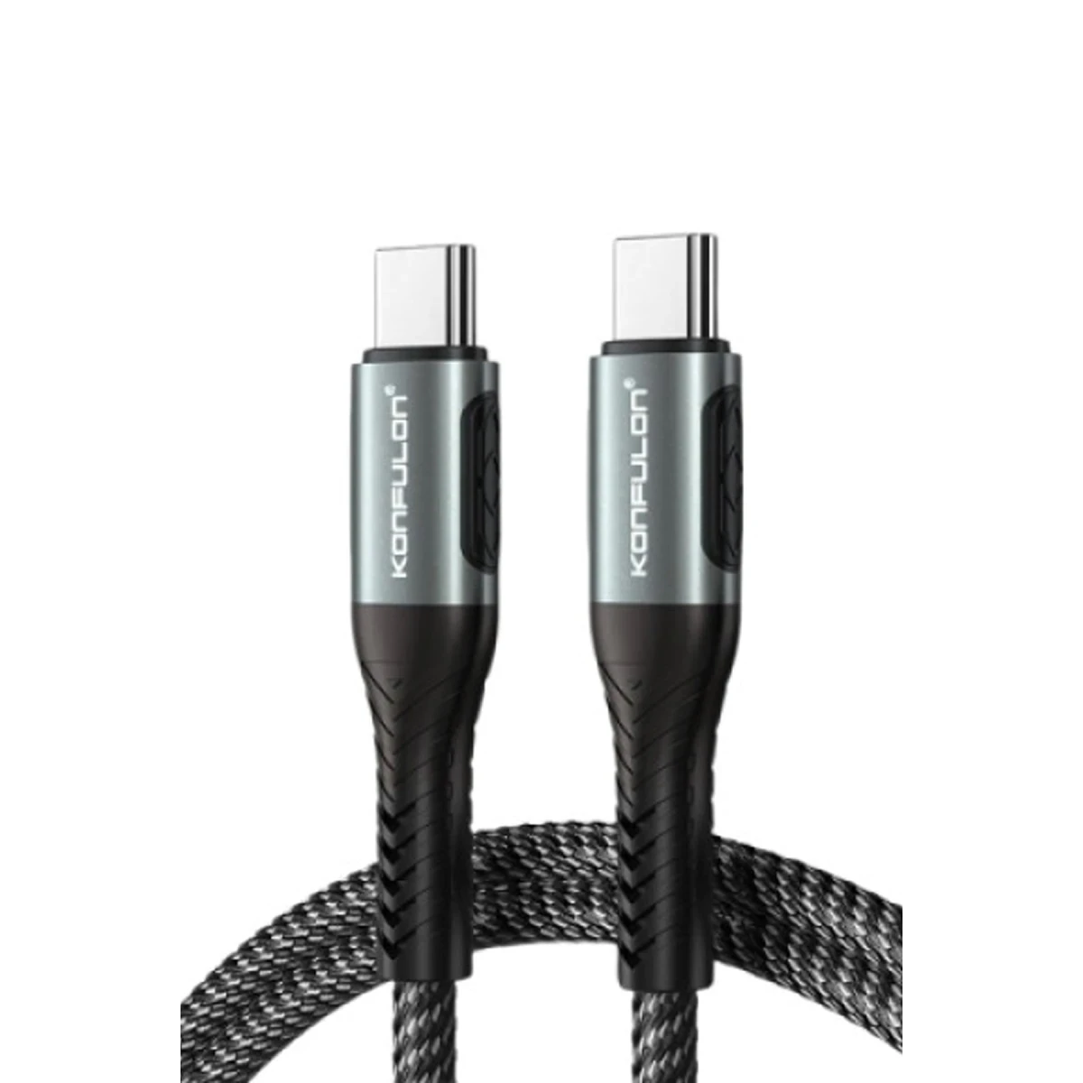 Konfulon DC43 Type-C to Type-C 1M Örgü 60W Hızlı Şarj Kablo - Siyah