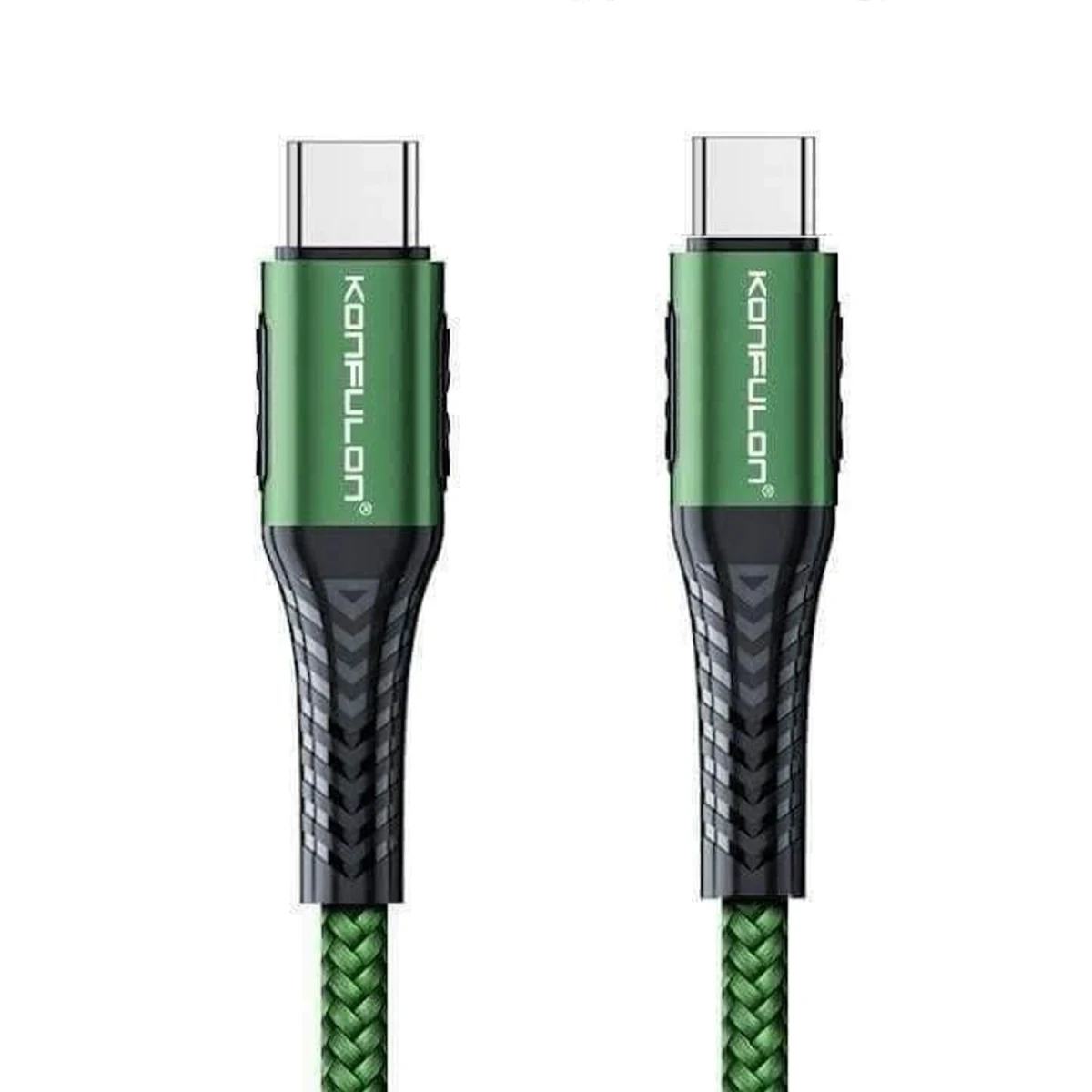 Konfulon DC43 Type-C to Type-C 1M Örgü 60W Hızlı Şarj Kablo - Yeşil — görsel 4