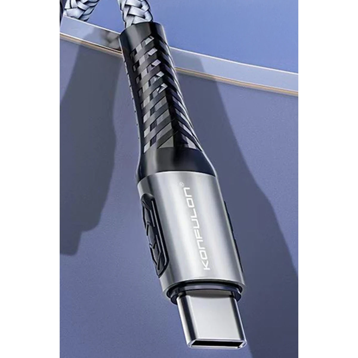 Konfulon DC43 Type-C to Type-C 1M Örgü 60W Hızlı Şarj Kablo - Yeşil — görsel 5