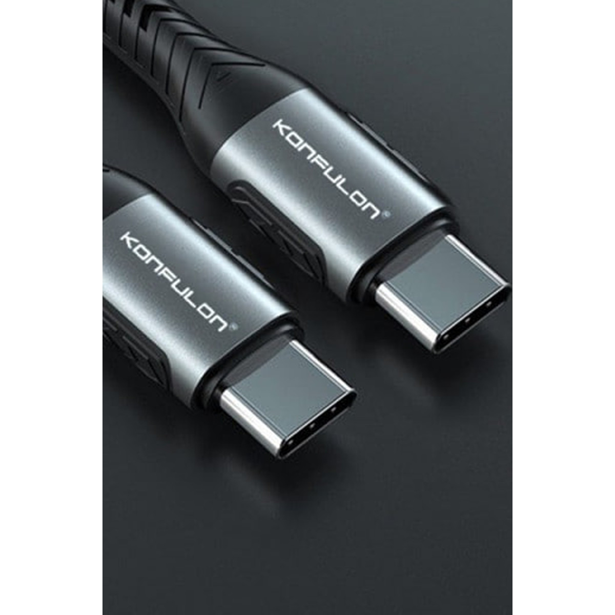 Konfulon DC43 Type-C to Type-C 1M Örgü 60W Hızlı Şarj Kablo - Yeşil — görsel 9