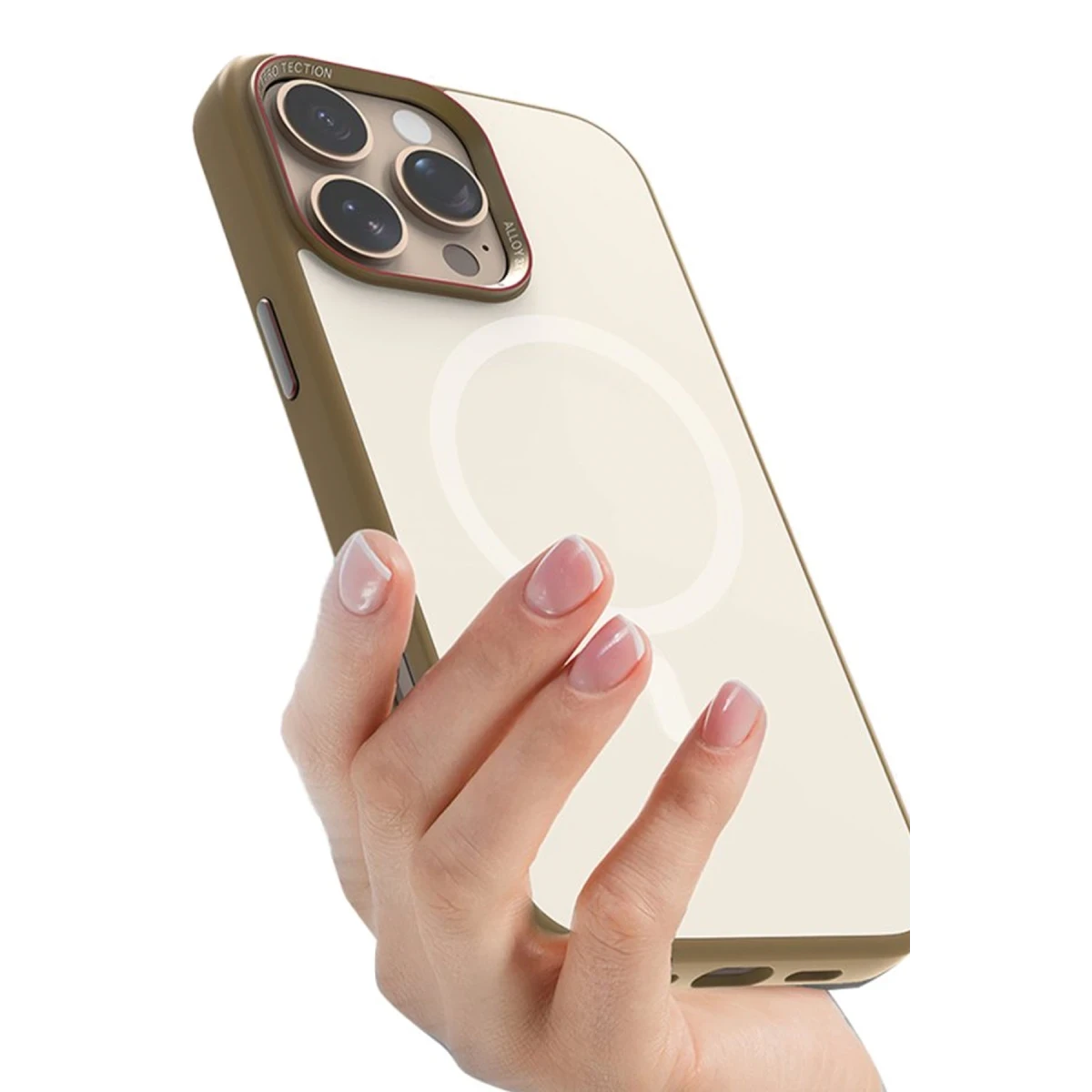 URR Apple iPhone 16 Pro Matte Pure Glass Magsafe Kapak - Gold