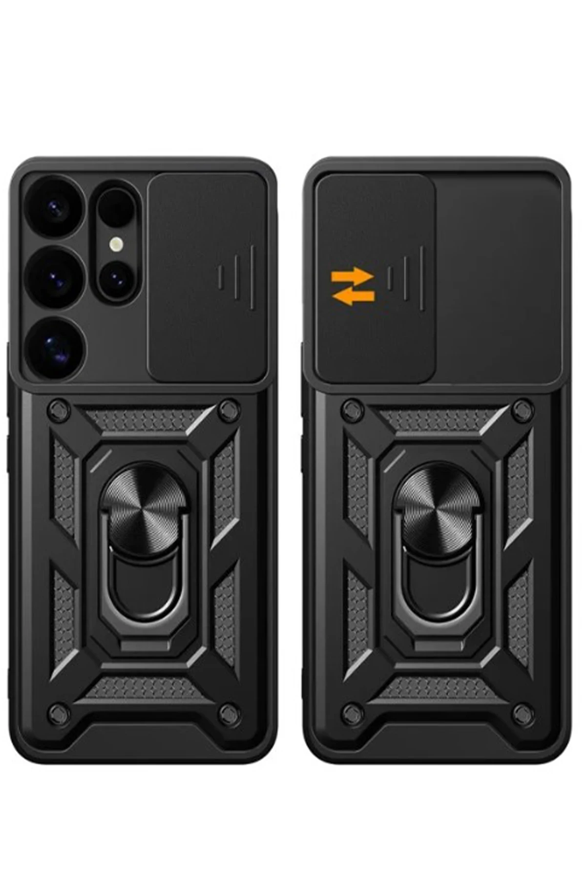 Newface Samsung Galaxy S25 Ultra Kılıf Pars Lens Yüzüklü Silikon - Siyah — görsel 2