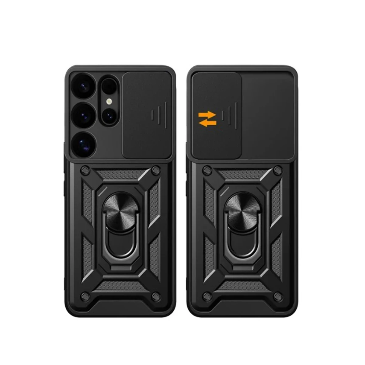 Newface Samsung Galaxy S25 Ultra Kılıf Pars Lens Yüzüklü Silikon - Siyah — görsel 5