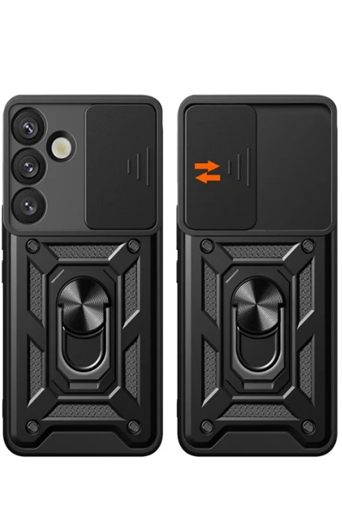 Newface Samsung Galaxy S25 Plus Kılıf Pars Lens Yüzüklü Silikon - Yeşil