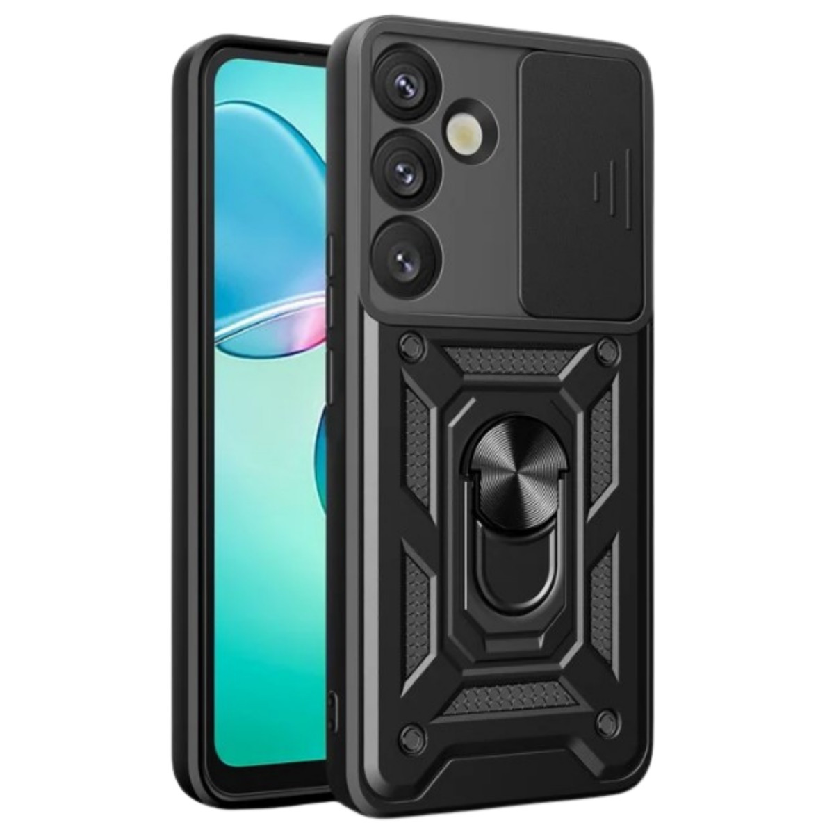 Newface Samsung Galaxy S25 Plus Kılıf Pars Lens Yüzüklü Silikon - Siyah — görsel 7