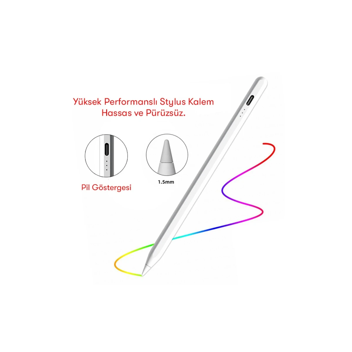 Newface Pen 130 Universal Dokunmatik Stylus Kalem - Beyaz — görsel 12