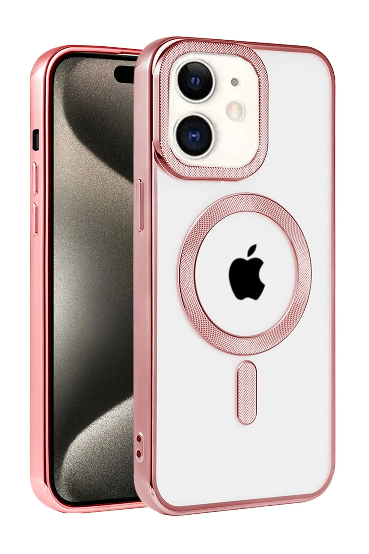 Newface Apple iPhone 11 Kılıf Kronos Magsafe Kapak - Rose Gold