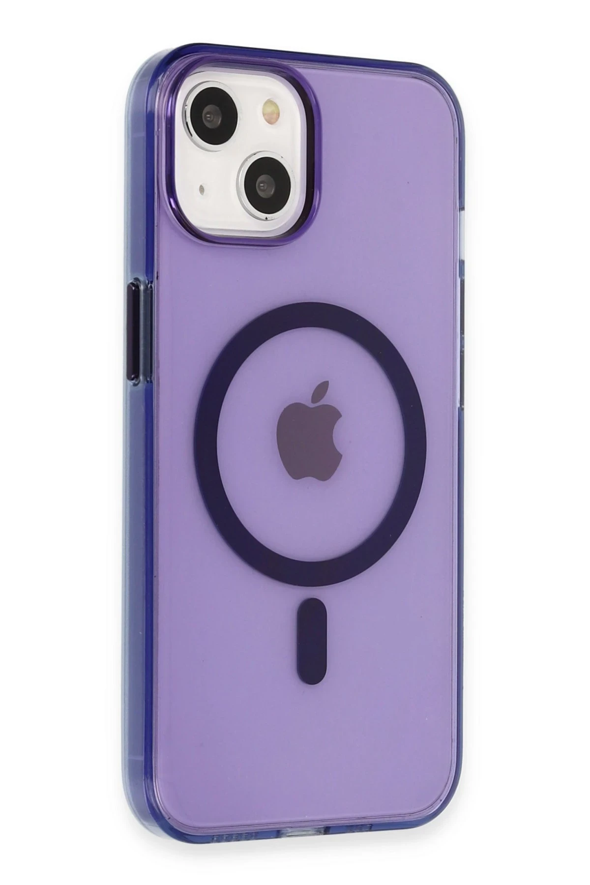 Newface Apple iPhone 14 Kılıf Tron Şeffaf Magsafe Kapak - Derin Mor