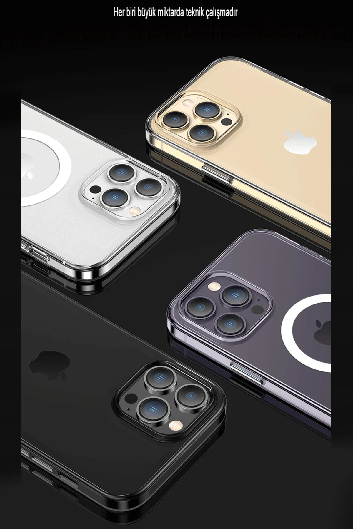 Newface Apple iPhone 14 Kılıf Tron Şeffaf Magsafe Kapak - Derin Mor — görsel 5