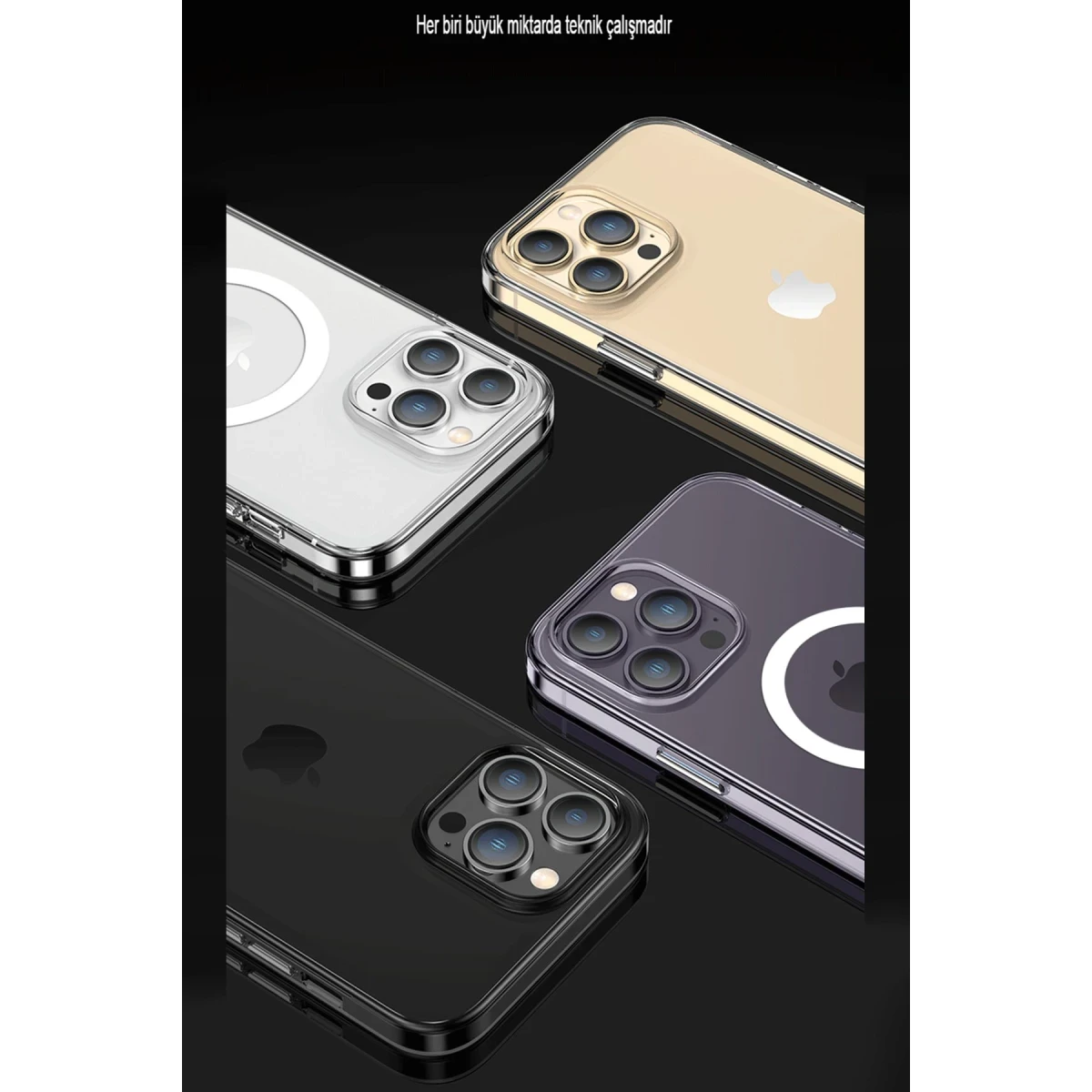 Newface Apple iPhone 14 Kılıf Tron Şeffaf Magsafe Kapak - Derin Mor — görsel 12